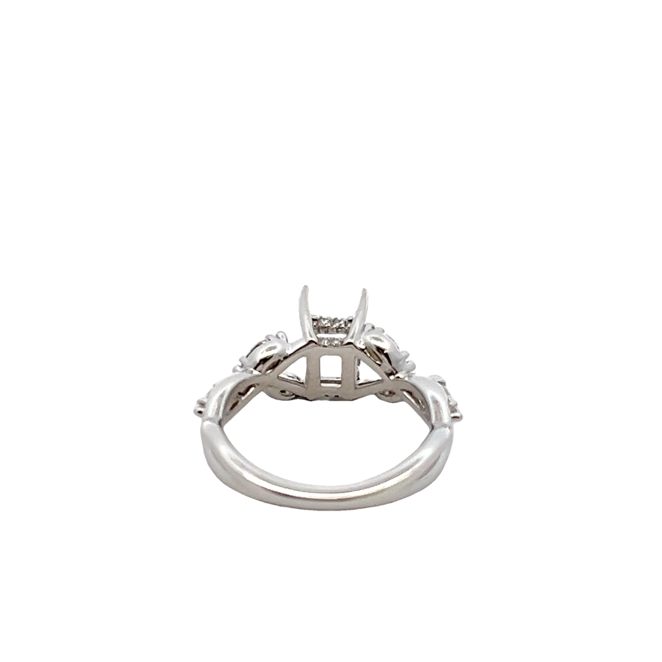 14k White Gold Diamond Semi Mount Ring