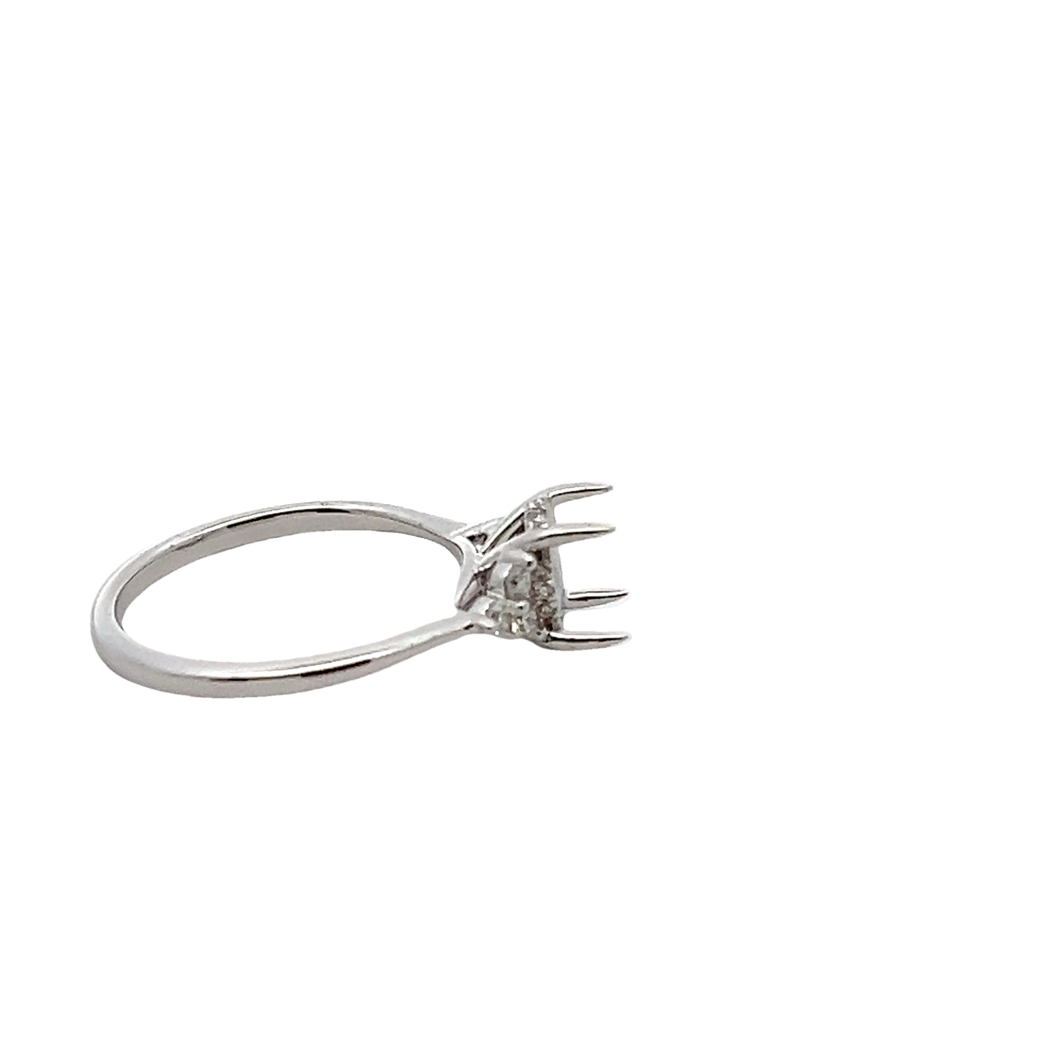 14k White Gold Diamond Semi Mount Ring