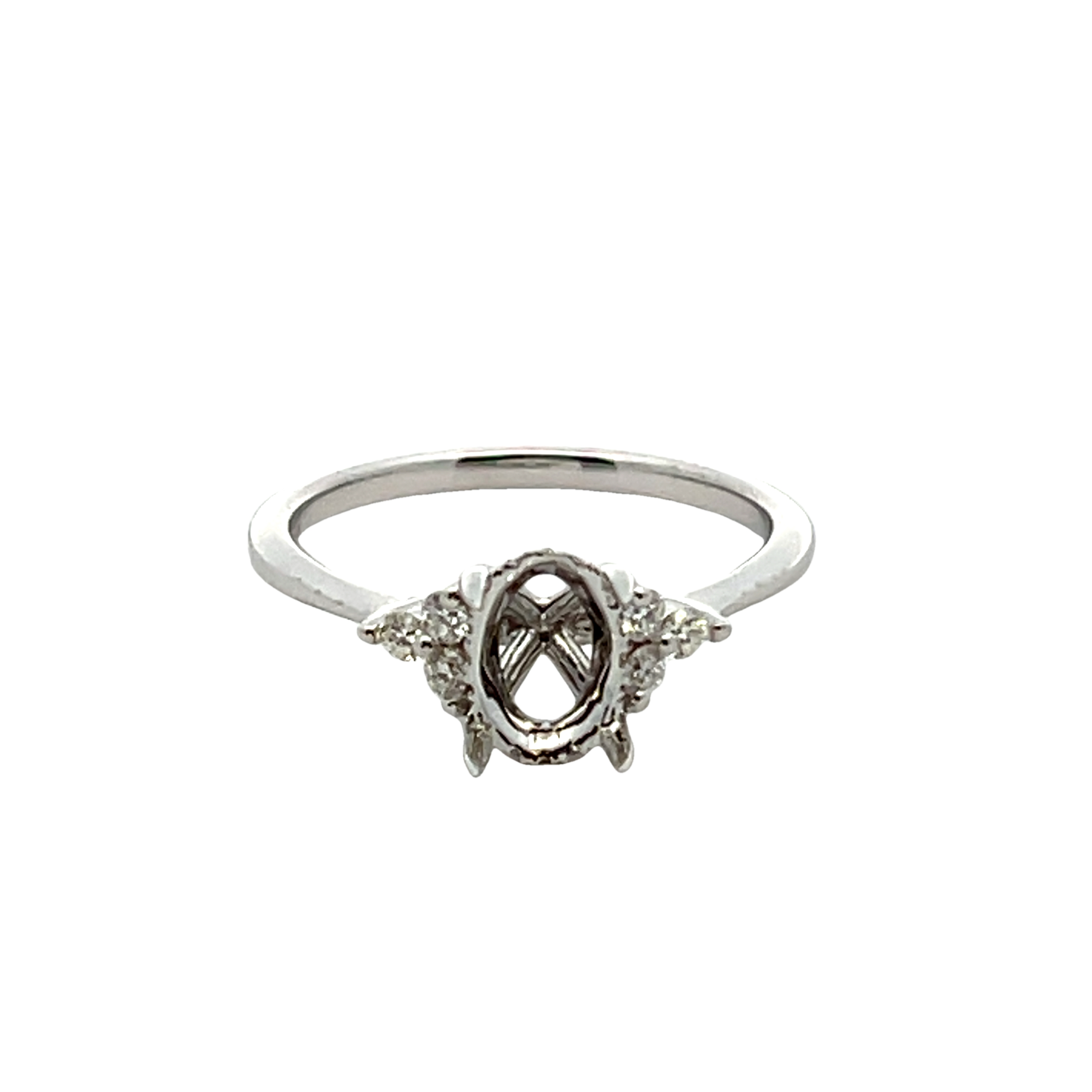 14k White Gold Diamond Semi Mount Ring