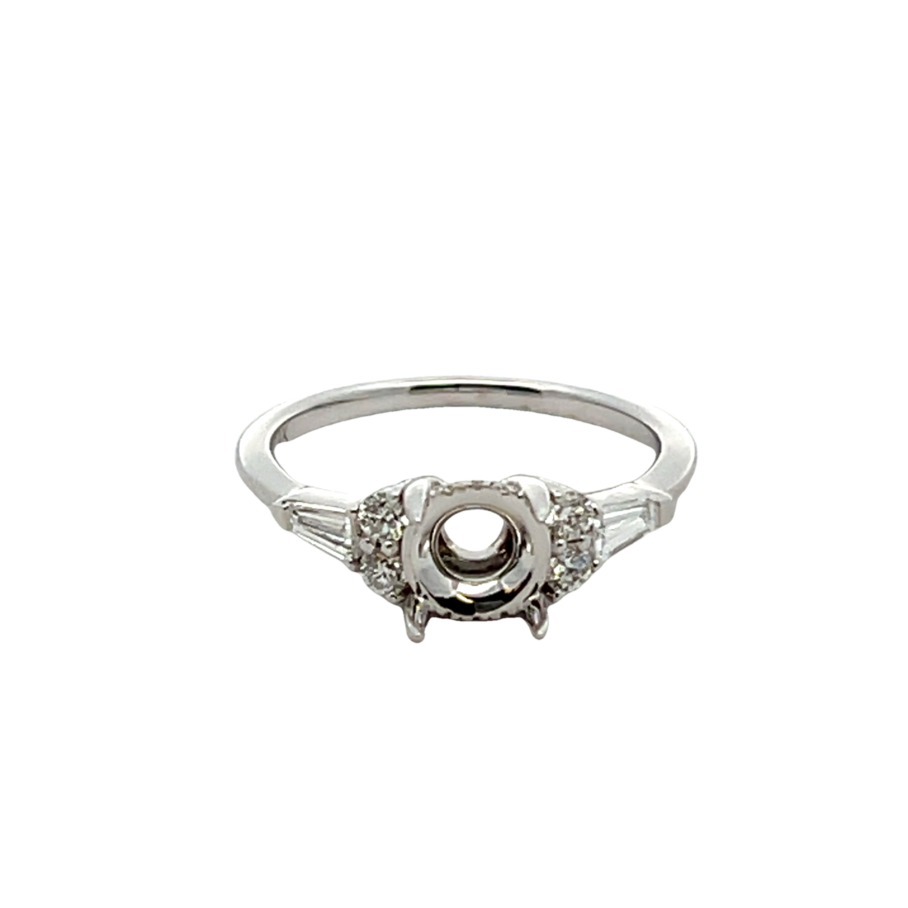 14k White Gold Diamond Semi Mount Ring