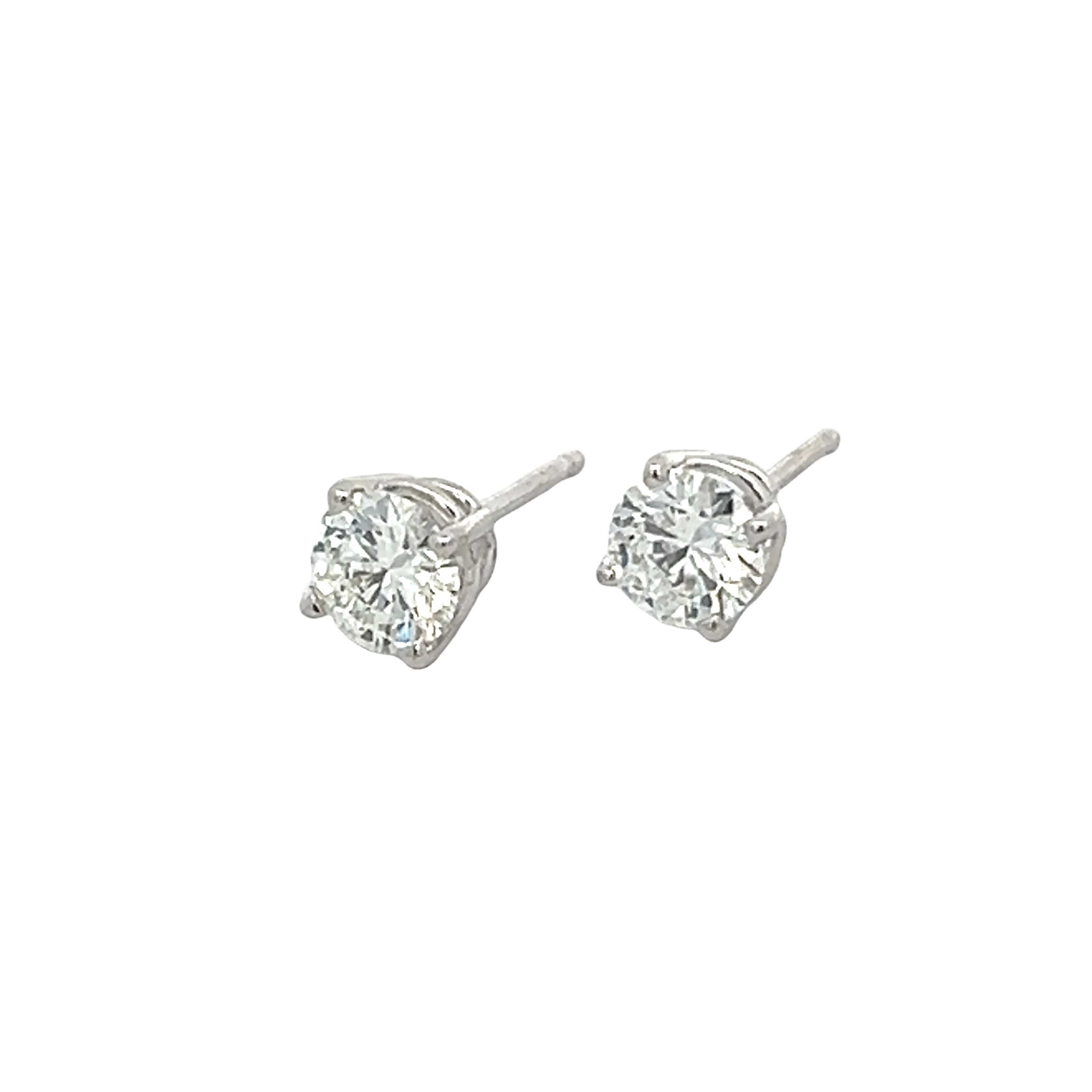 14k White Gold Diamond Stud Earrings