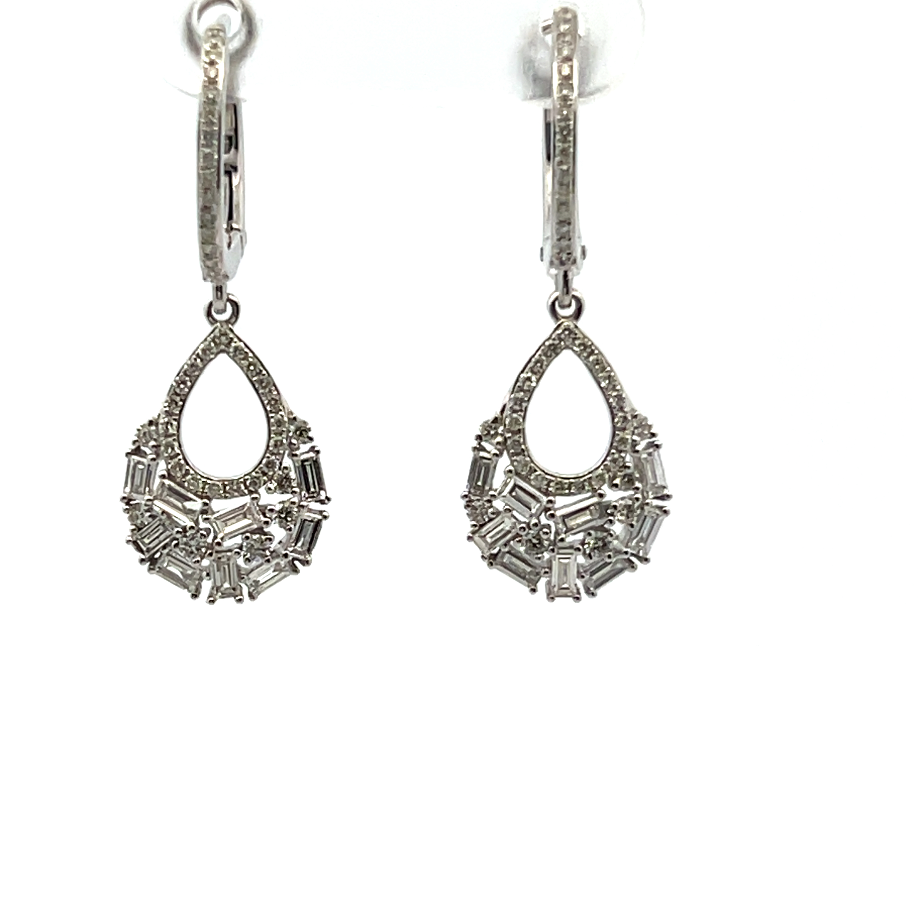 14k White Gold Diamond Earrings