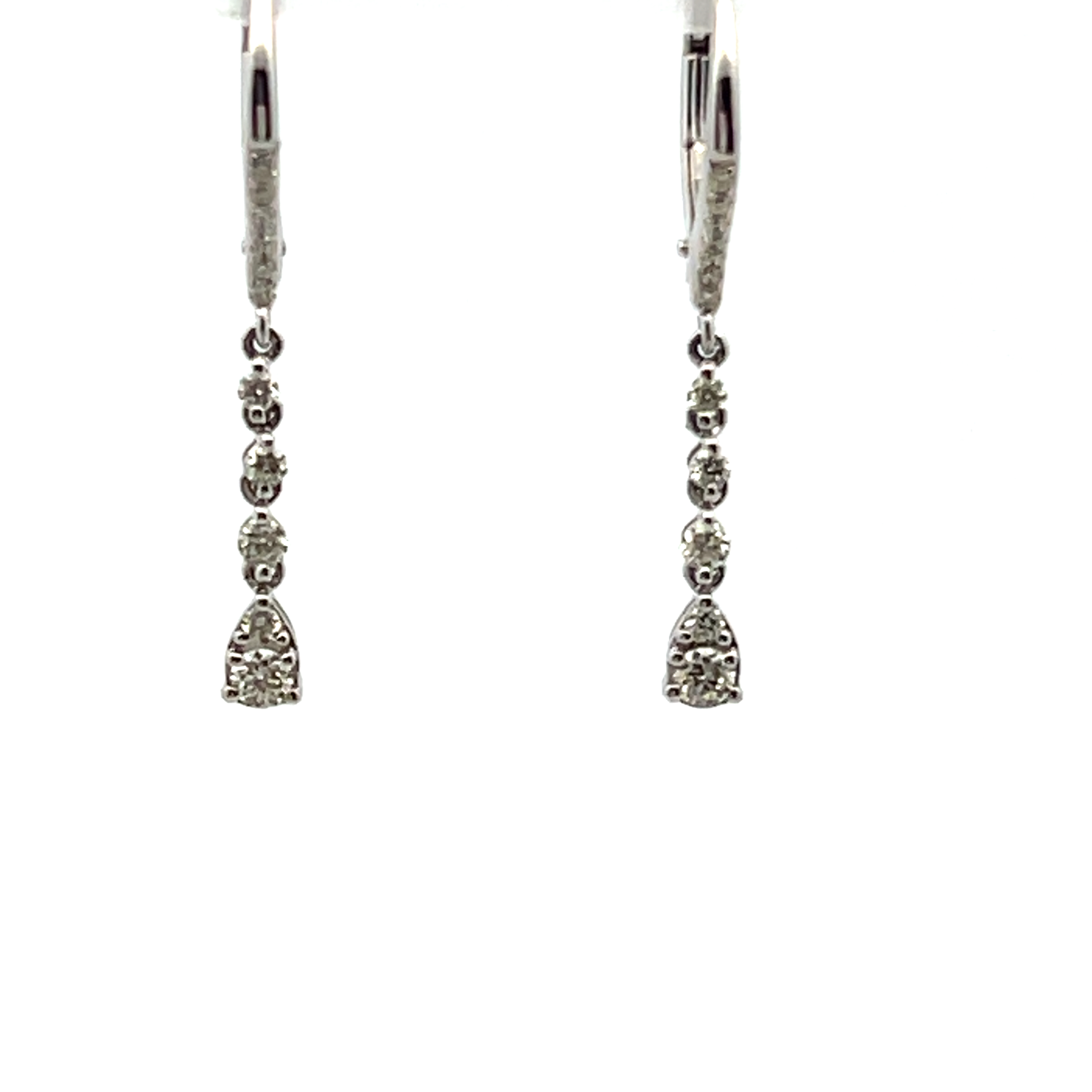 14k White Gold Diamond Earrings