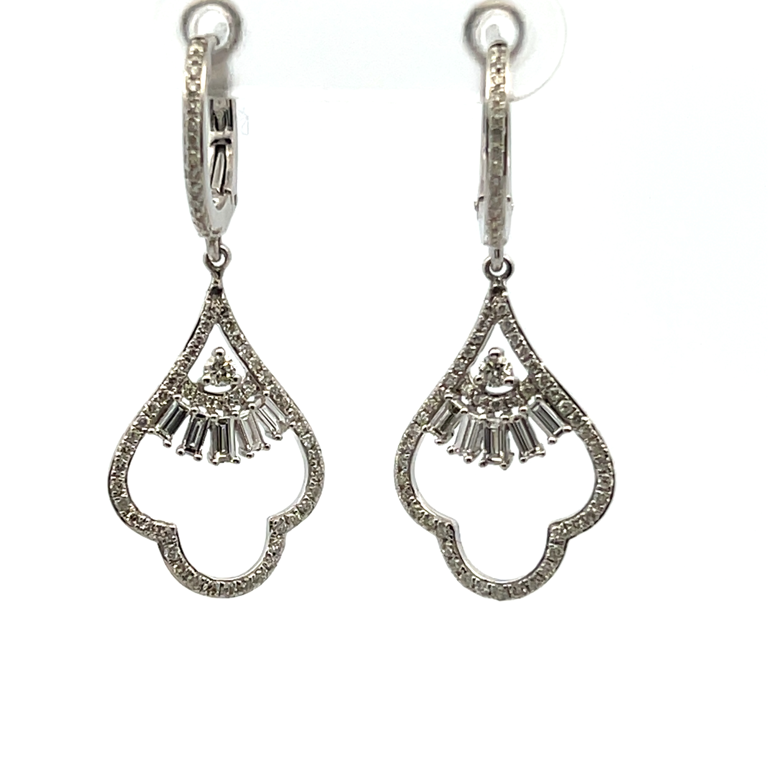 14k White Gold Diamond Earrings