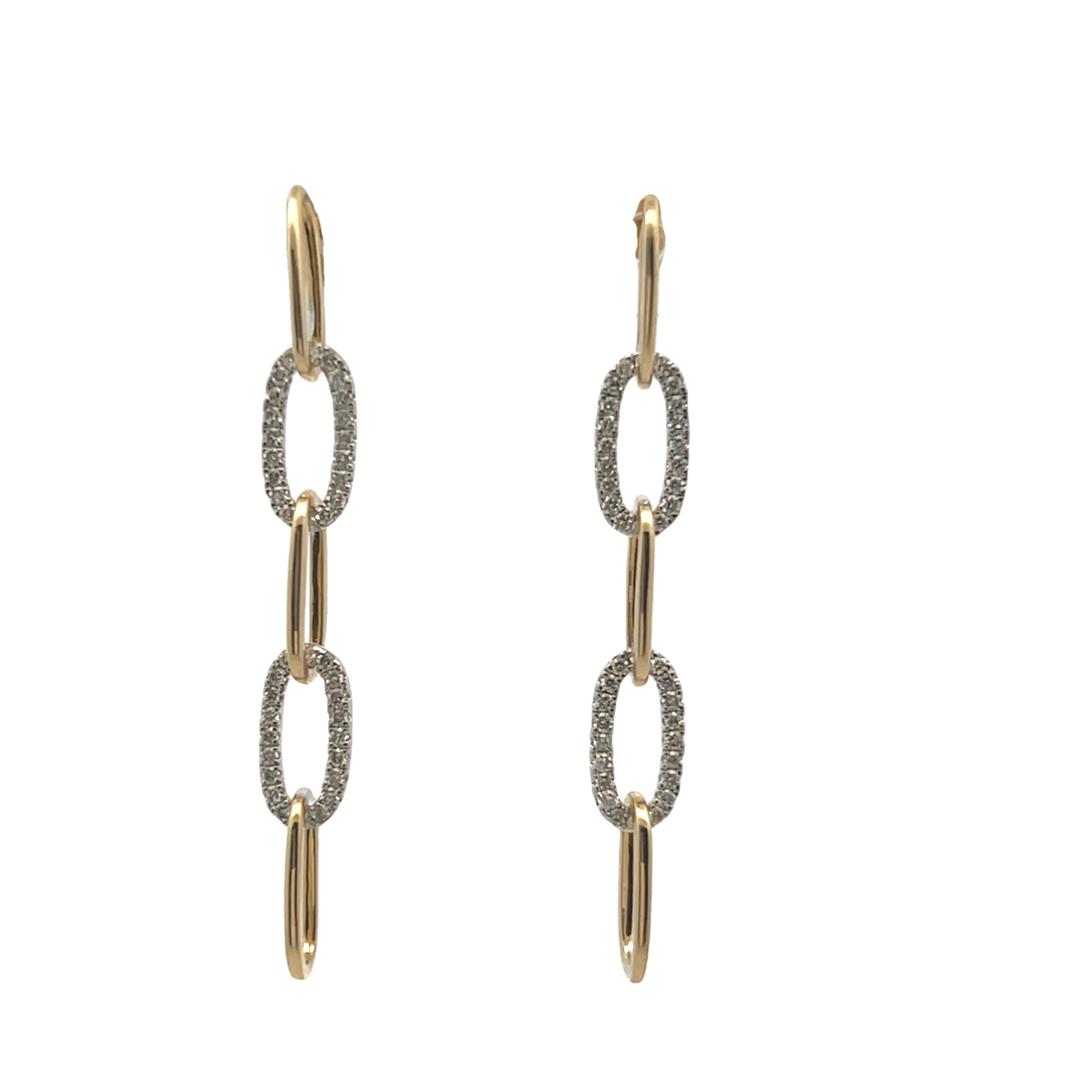 14k Two-toned Gold Diamond Earrings