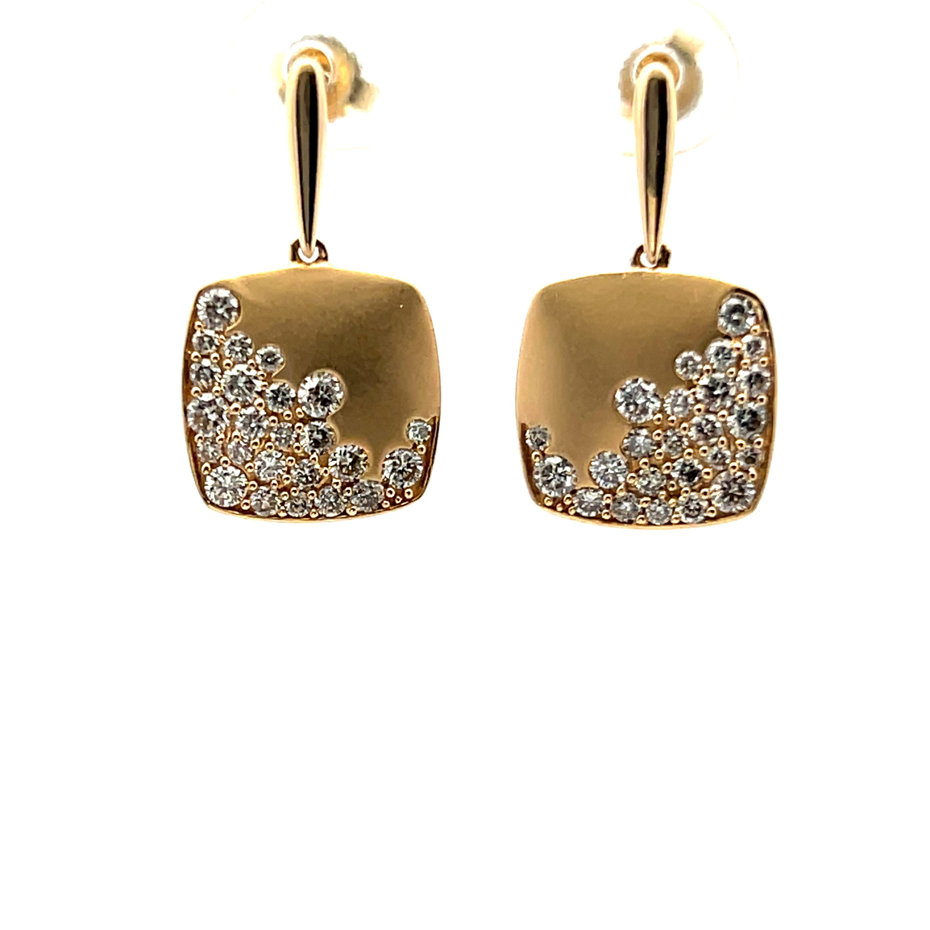 14k Yellow Gold Diamond Earrings