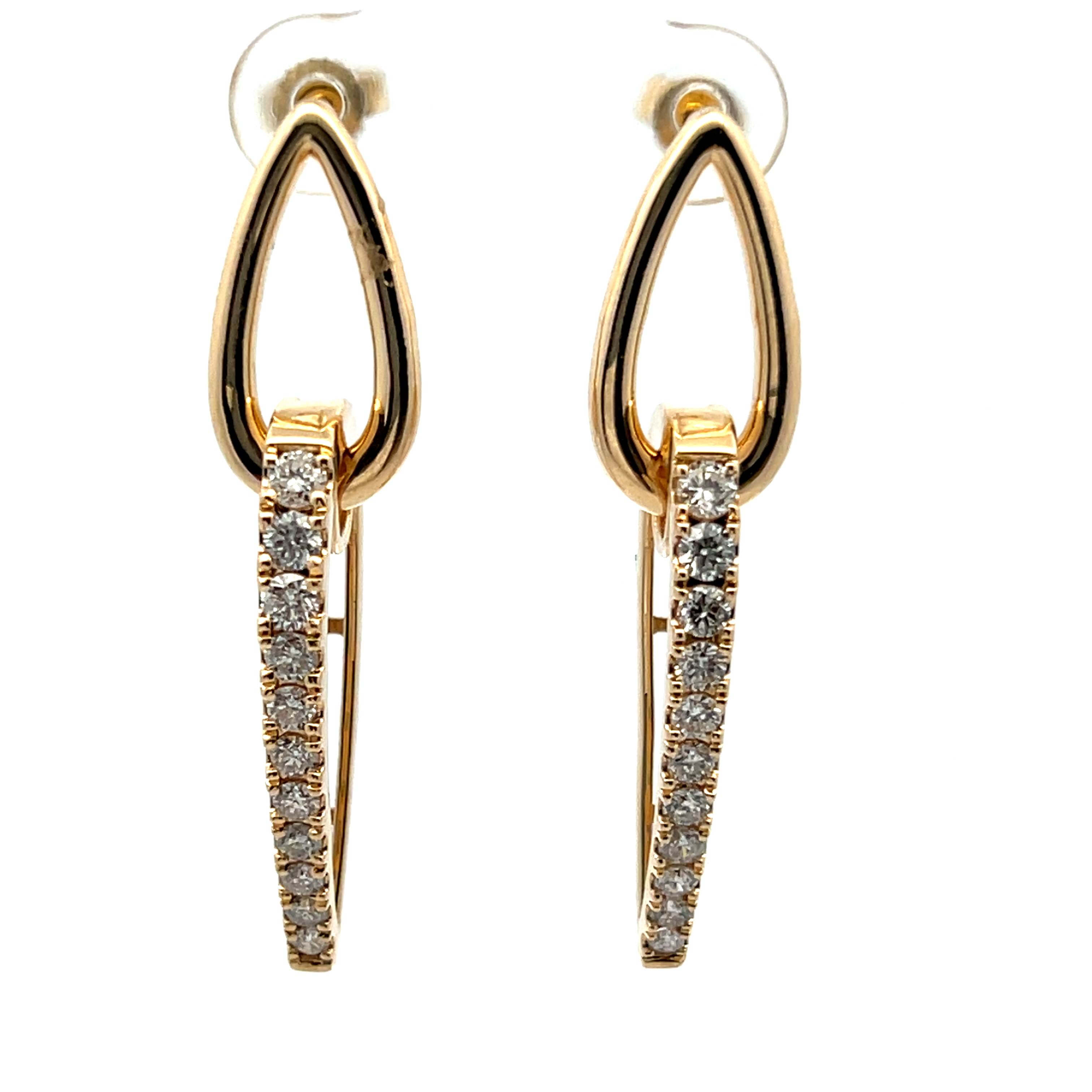 14k Yellow Gold Diamond Earrings