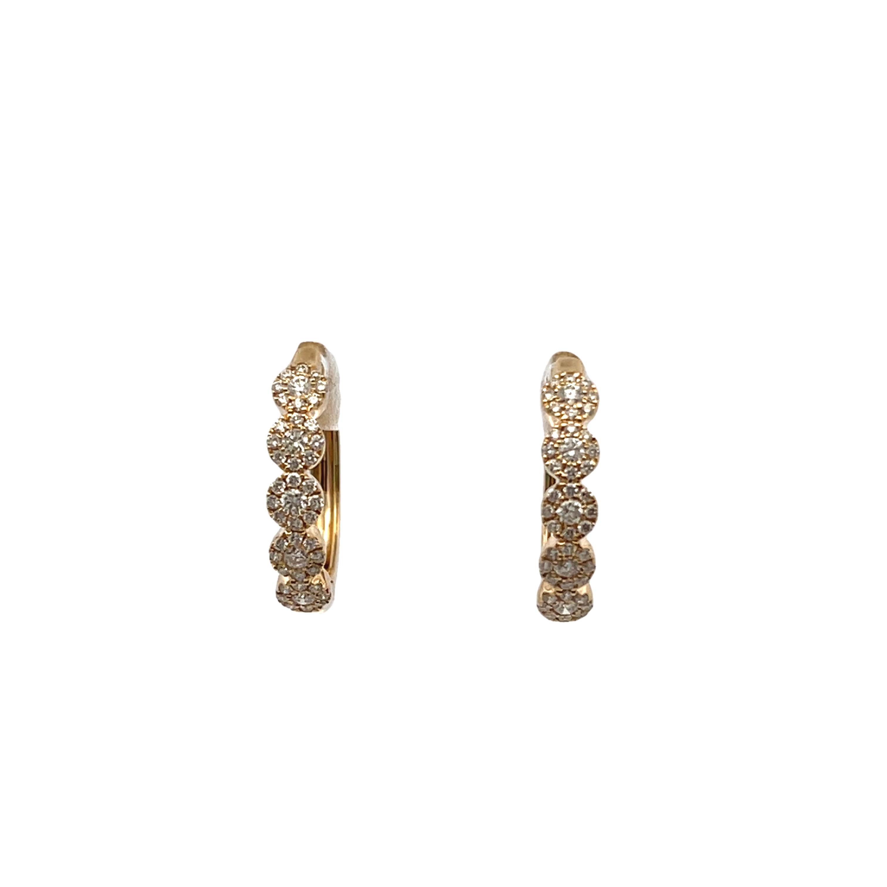 14k Yellow Gold Diamond Hoop Earrings