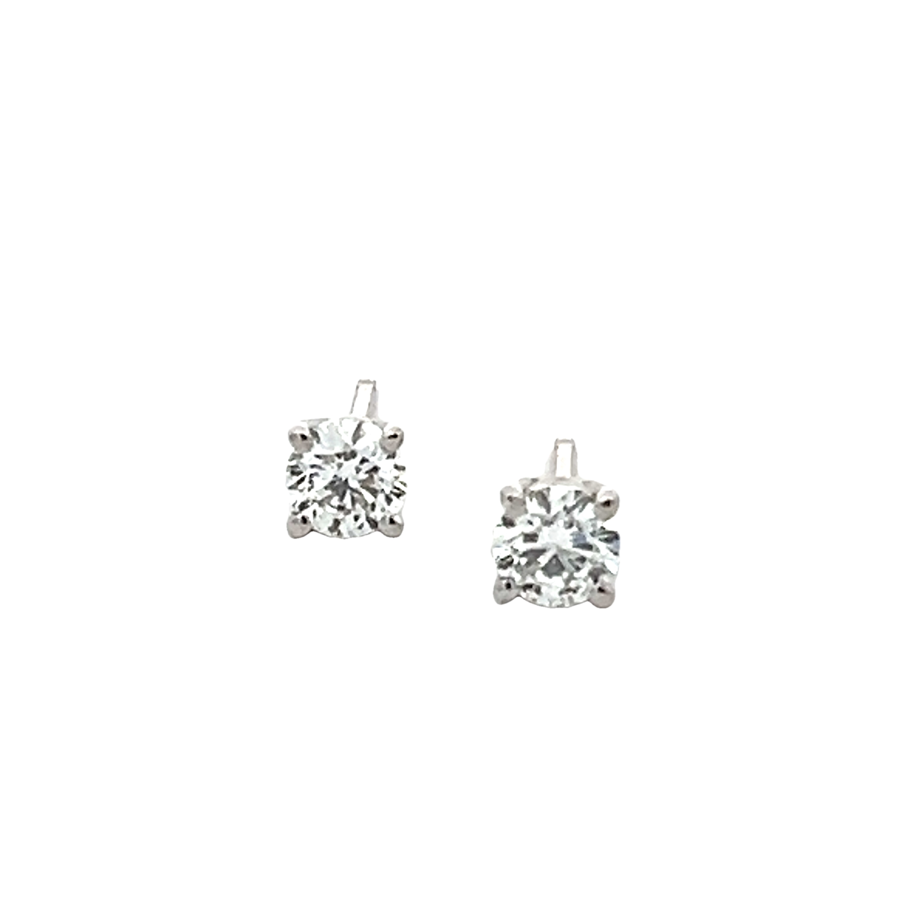 14k White Gold Diamond Studs