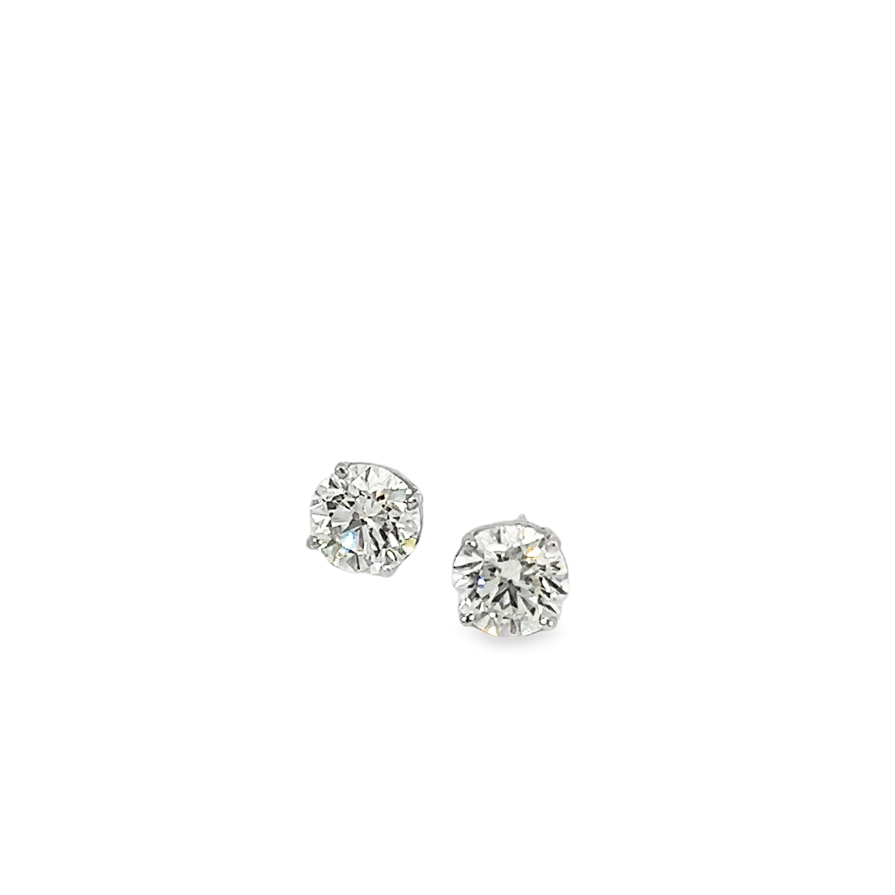 14k White Gold Diamond Stud Earrings