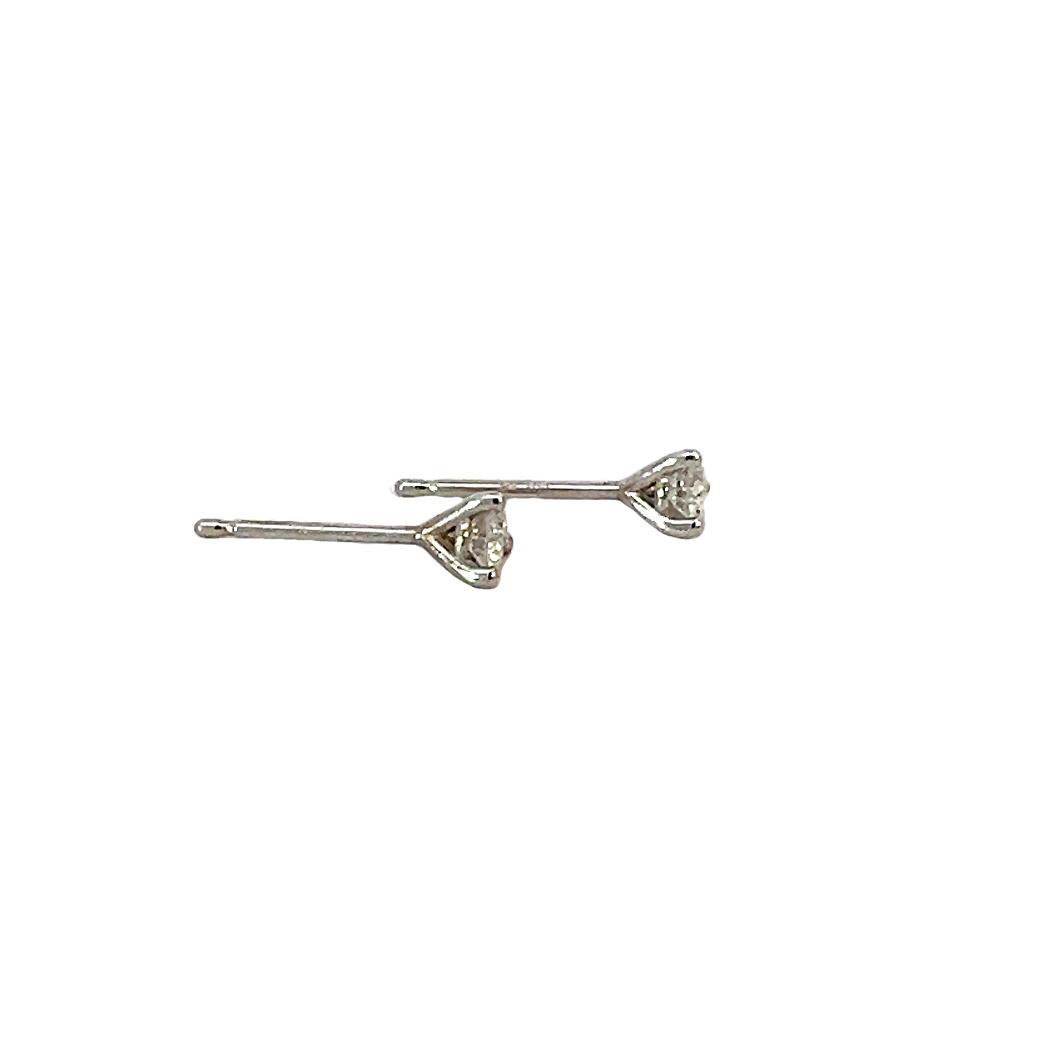 14k White Gold Diamond Stud Earrings