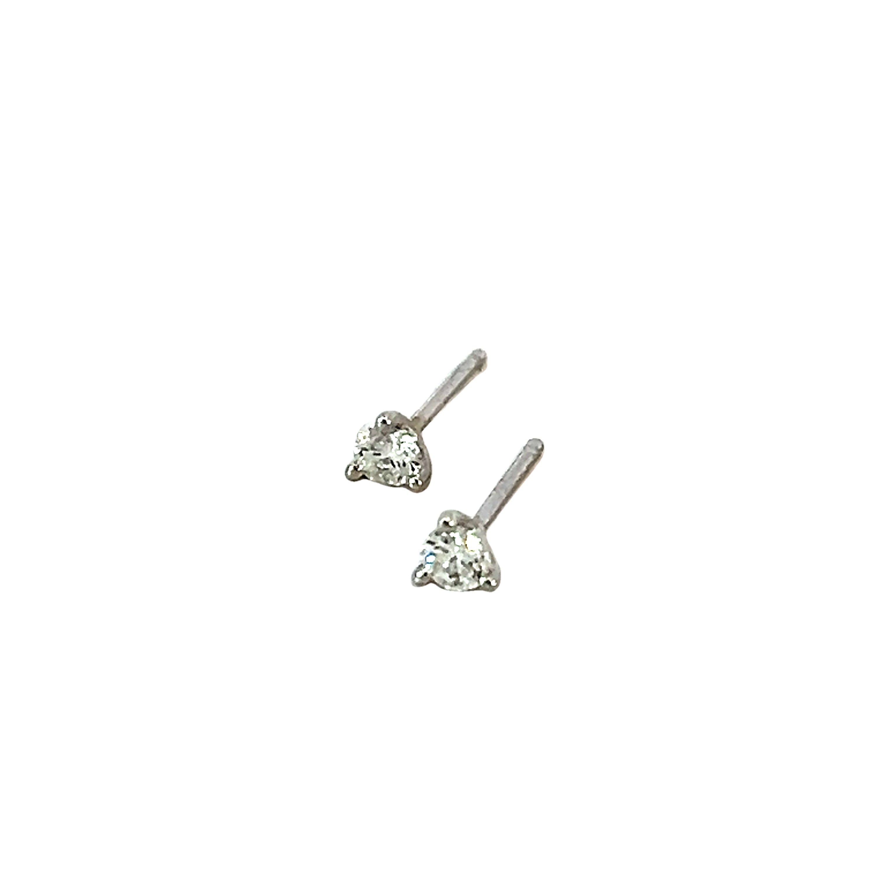 14k White Gold Diamond Stud Earrings