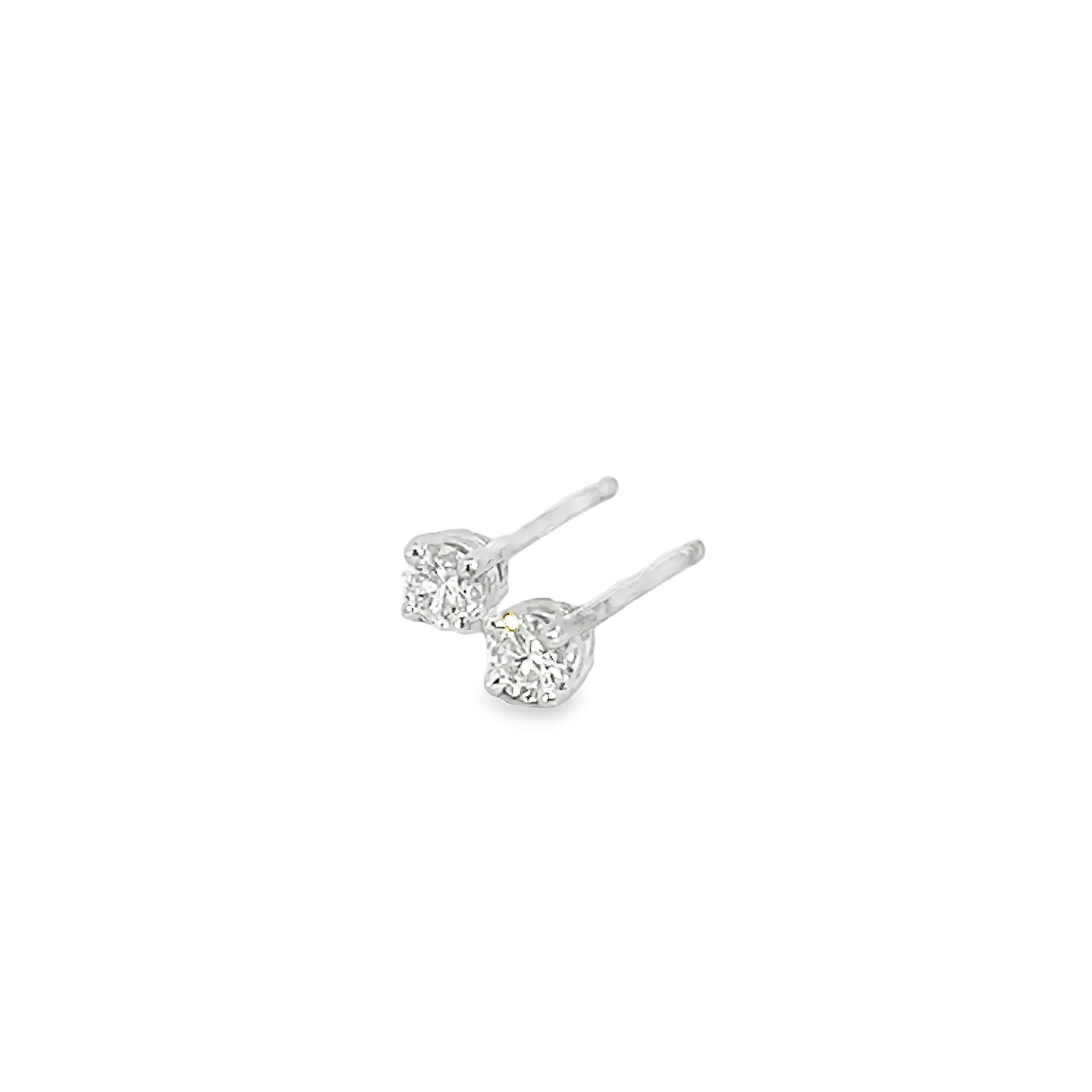 14k White Gold Diamond Stud Earrings