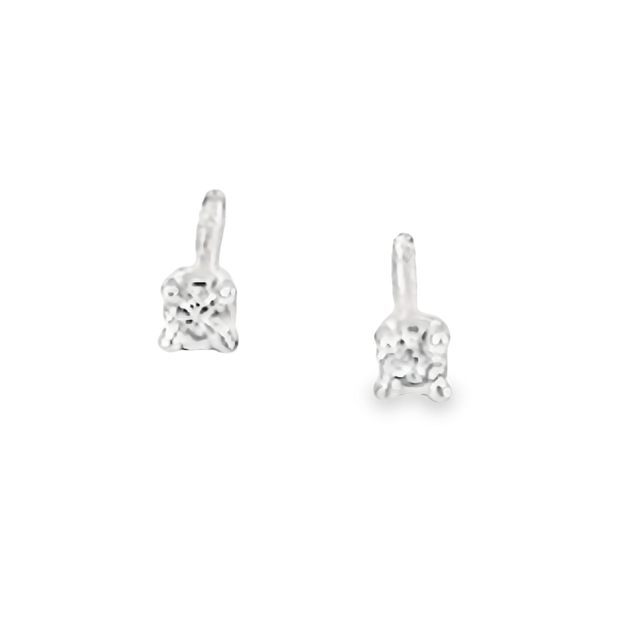 14k White Gold Diamond Stud Earrings