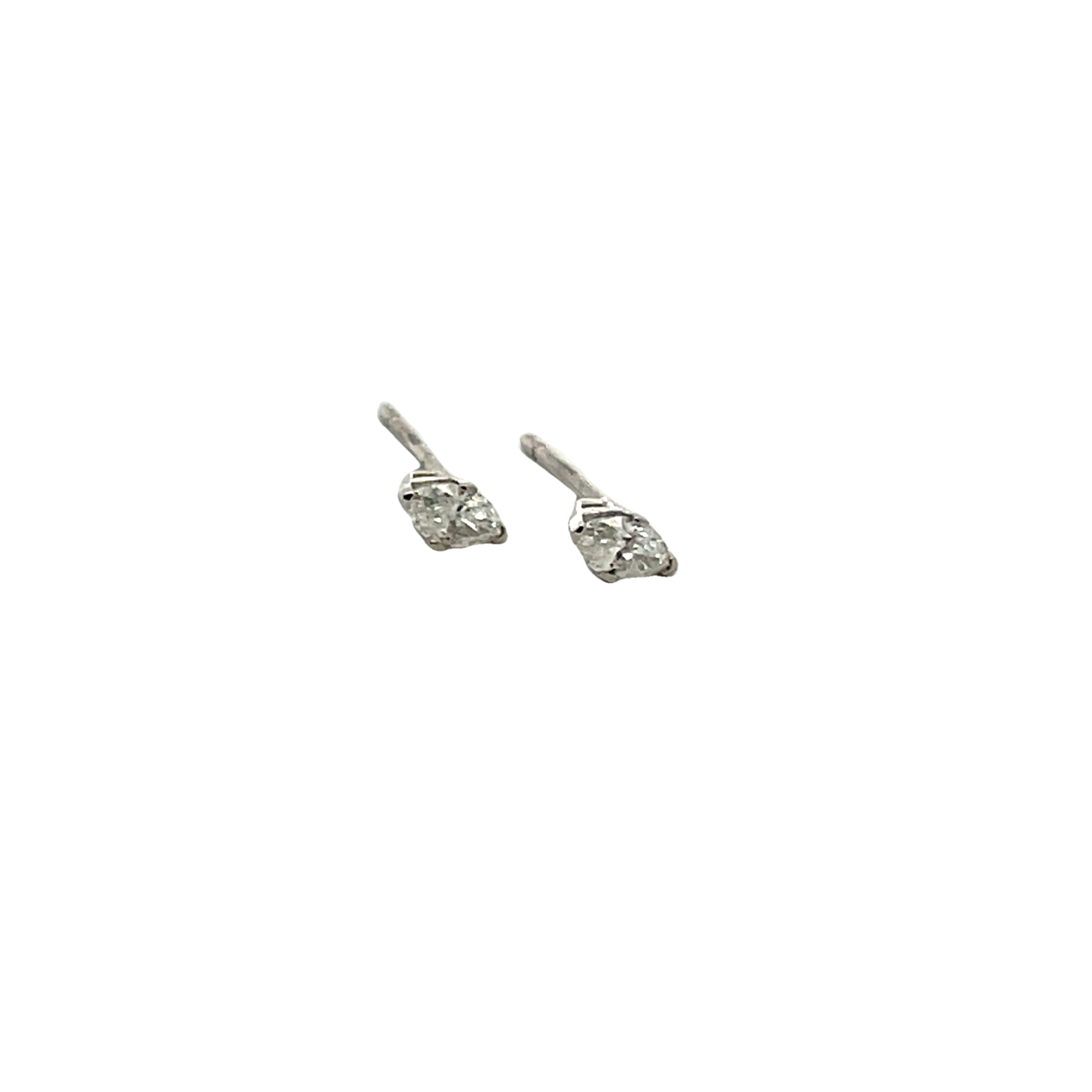 14k White Gold Diamond Stud Earrings