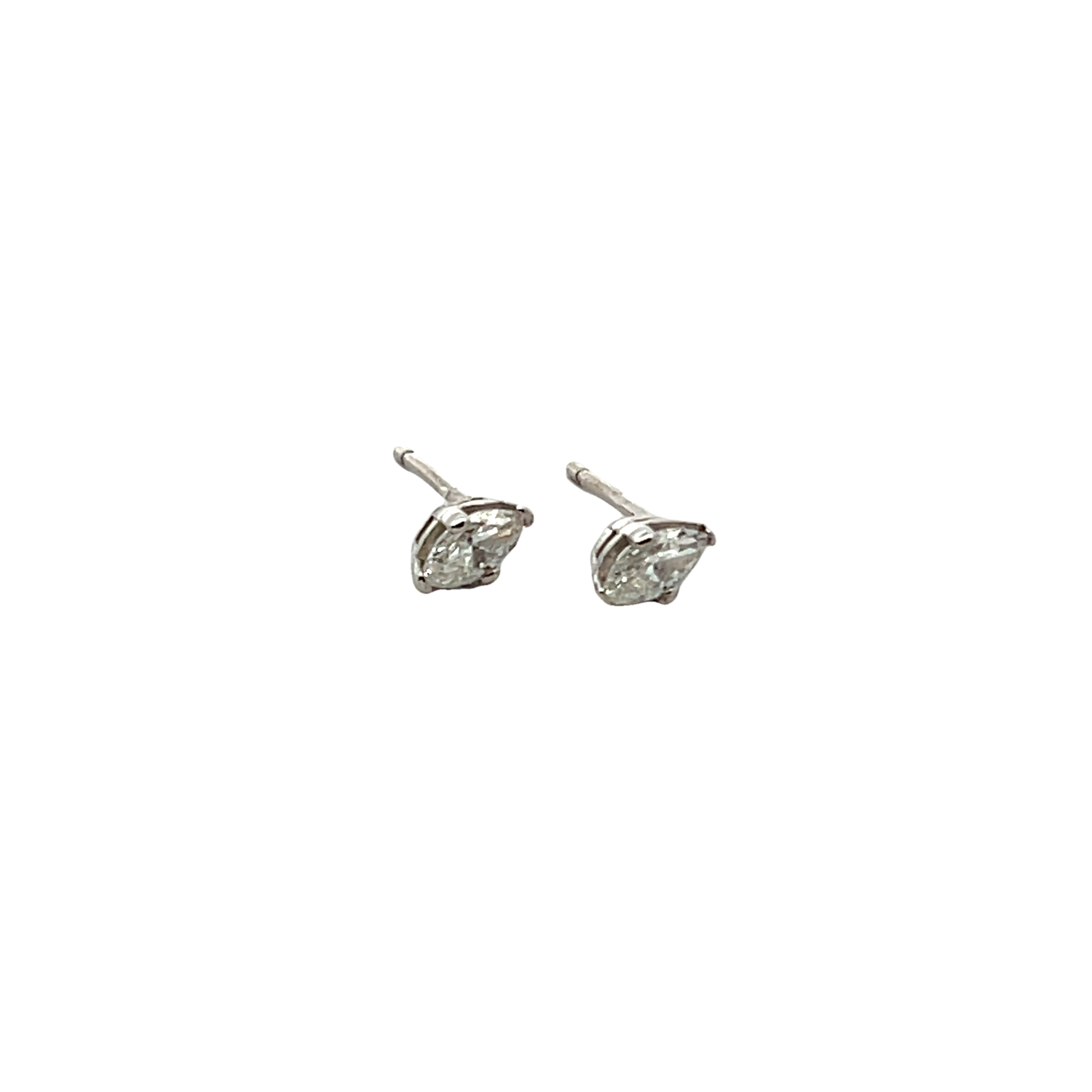 14k White Gold Diamond Stud Earrings