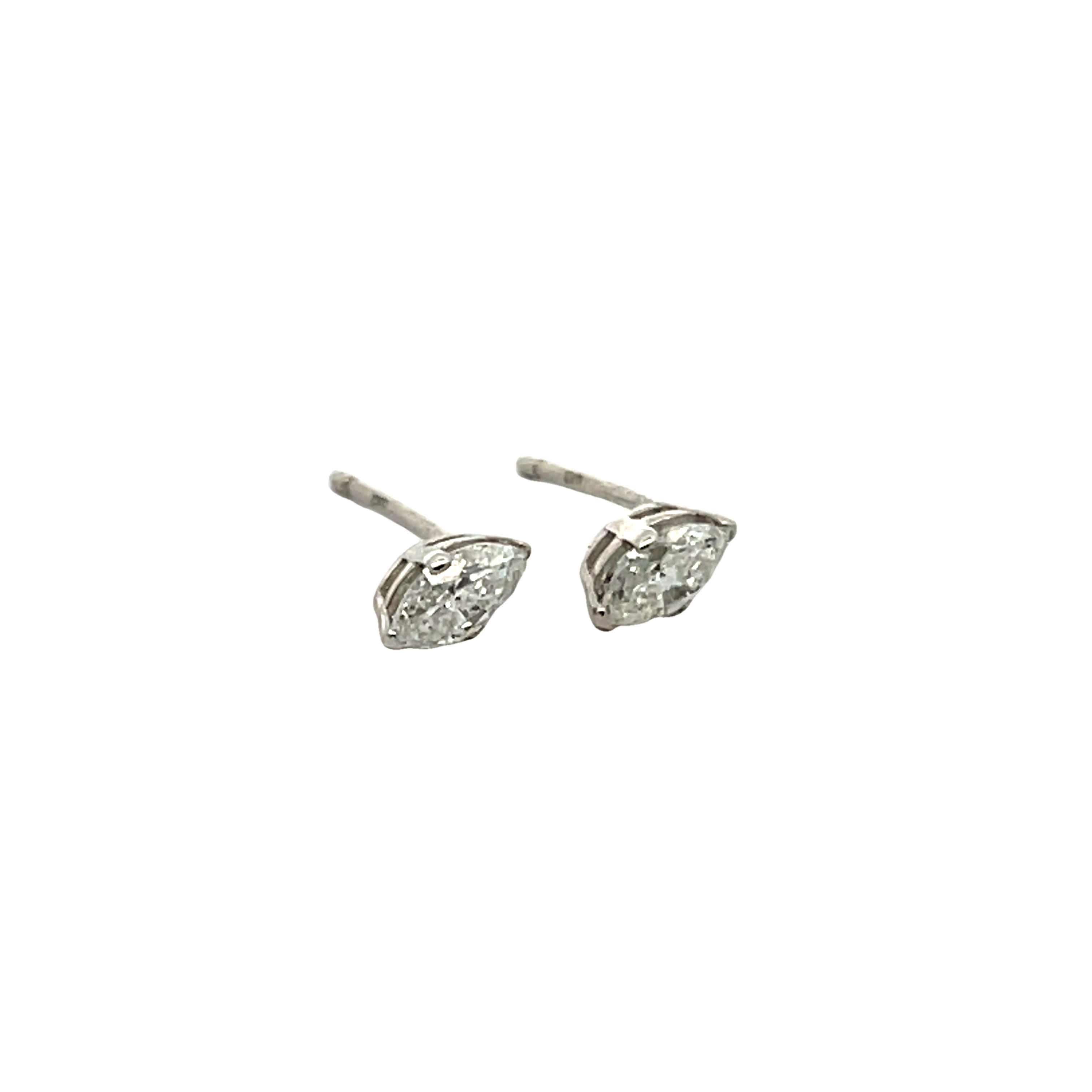 14k White Gold Diamond Stud Earrings