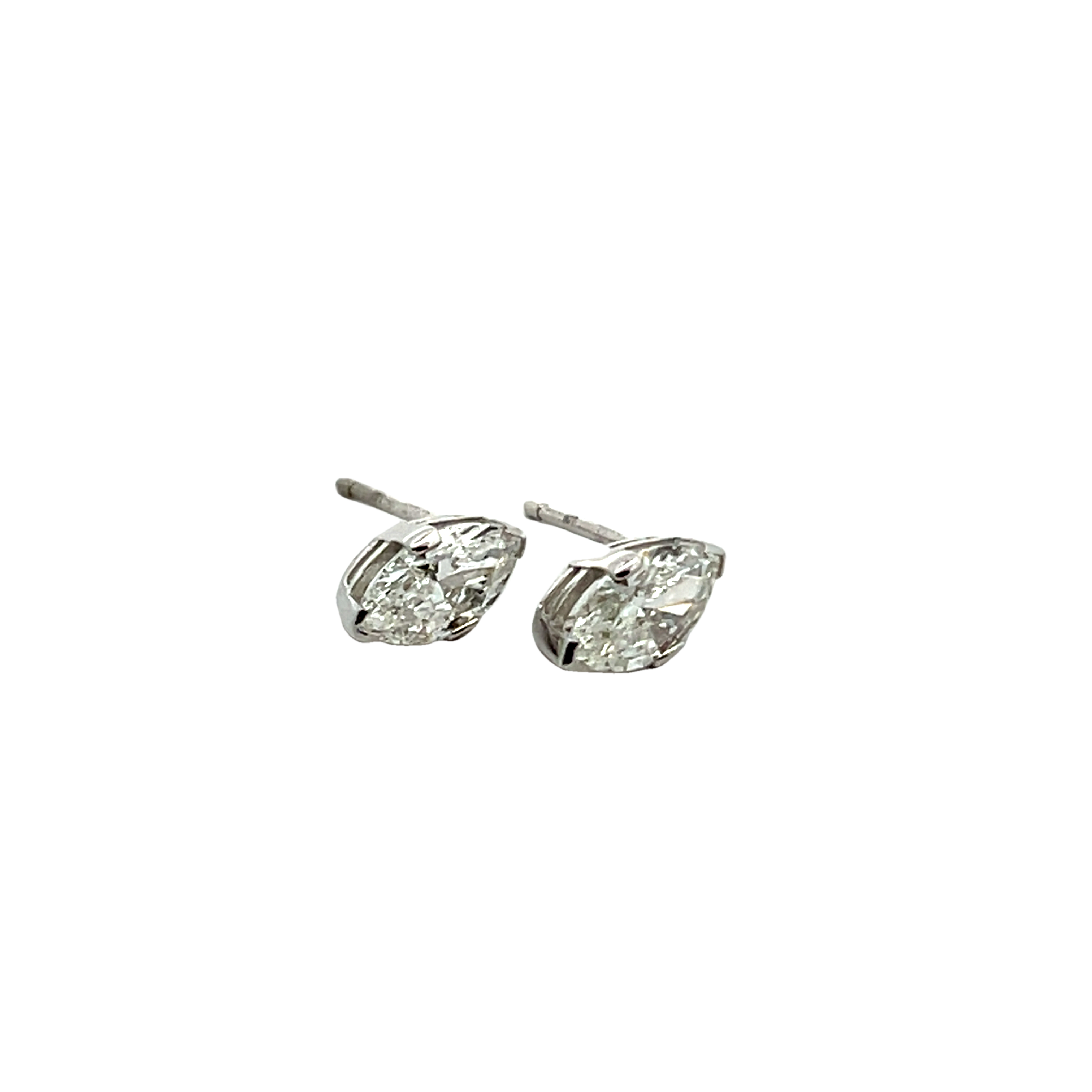 14k White Gold Diamond Stud Earrings