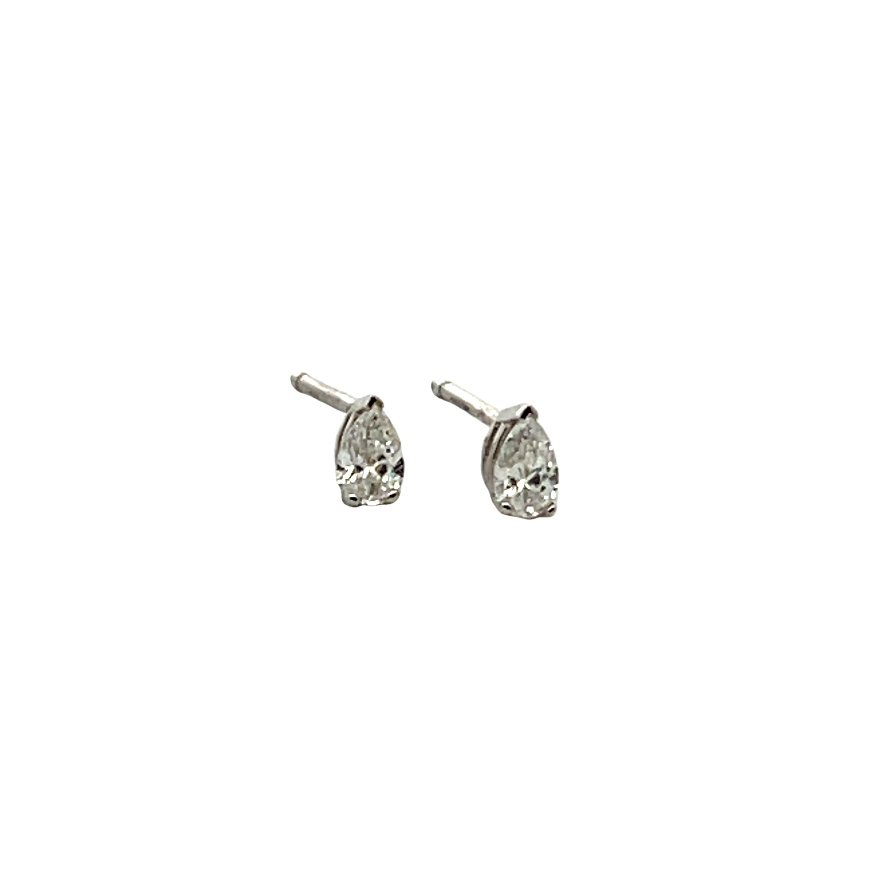 14k White Gold Diamond Stud Earrings