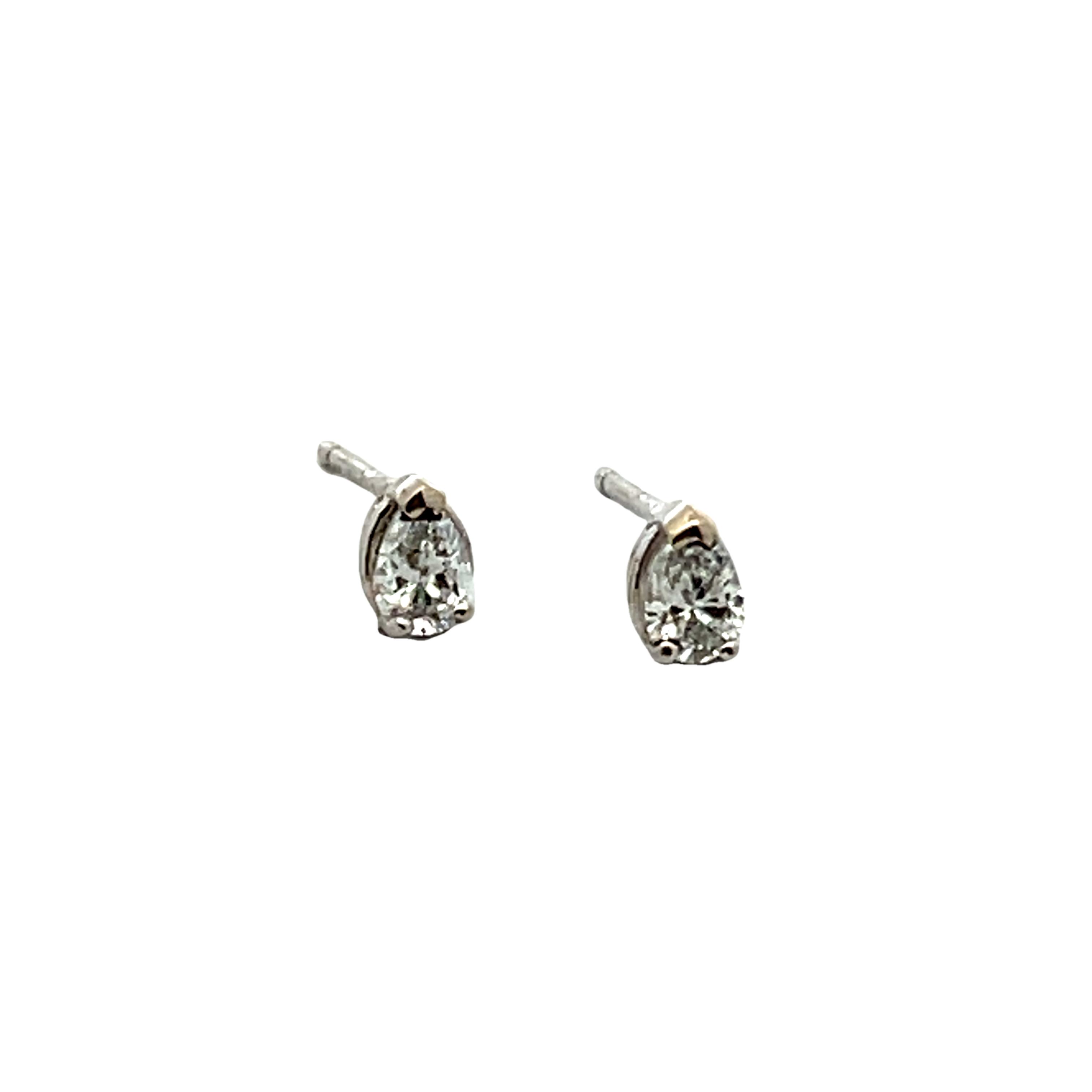 14k White Gold Diamond Stud Earrings