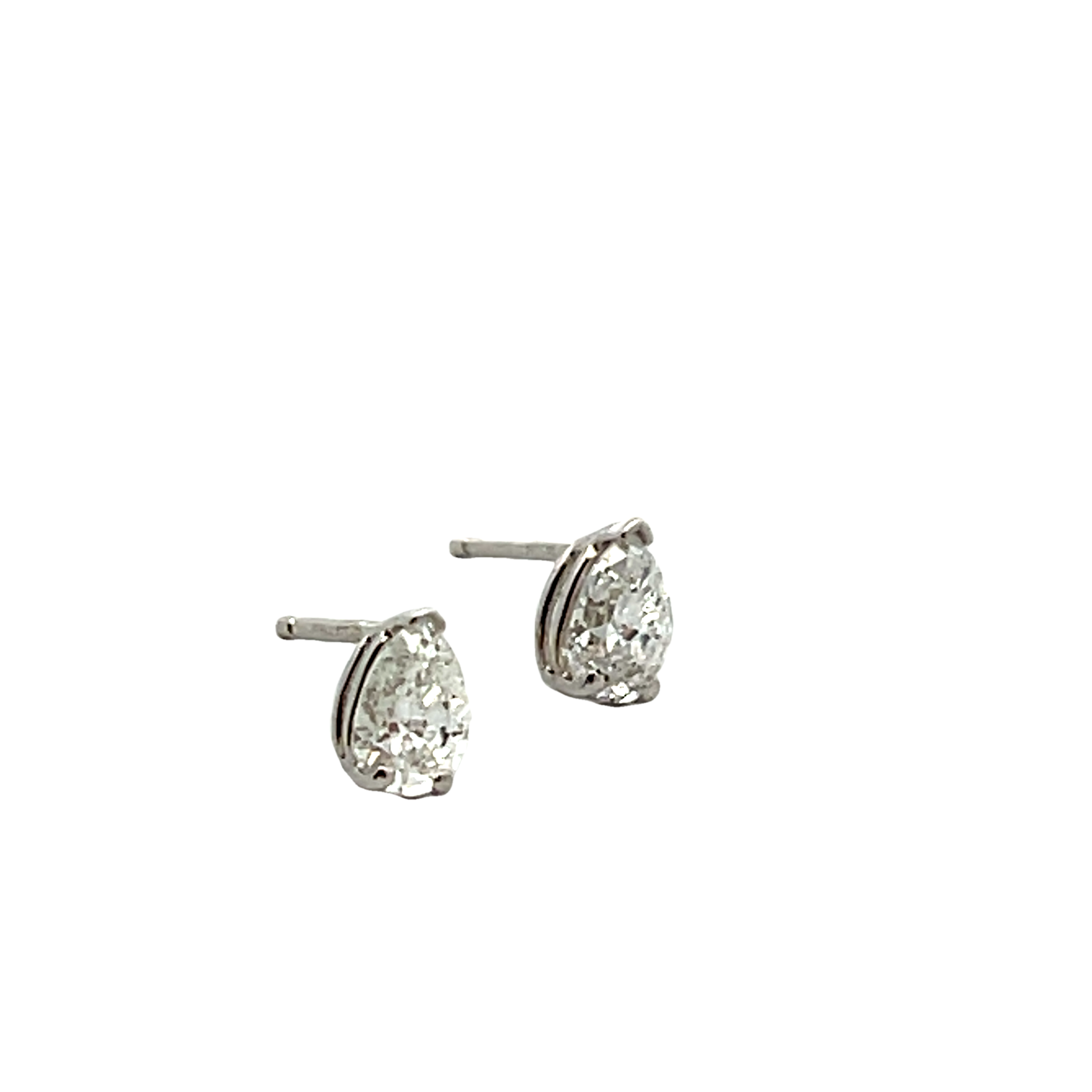 14k White Gold Diamond Stud Earrings