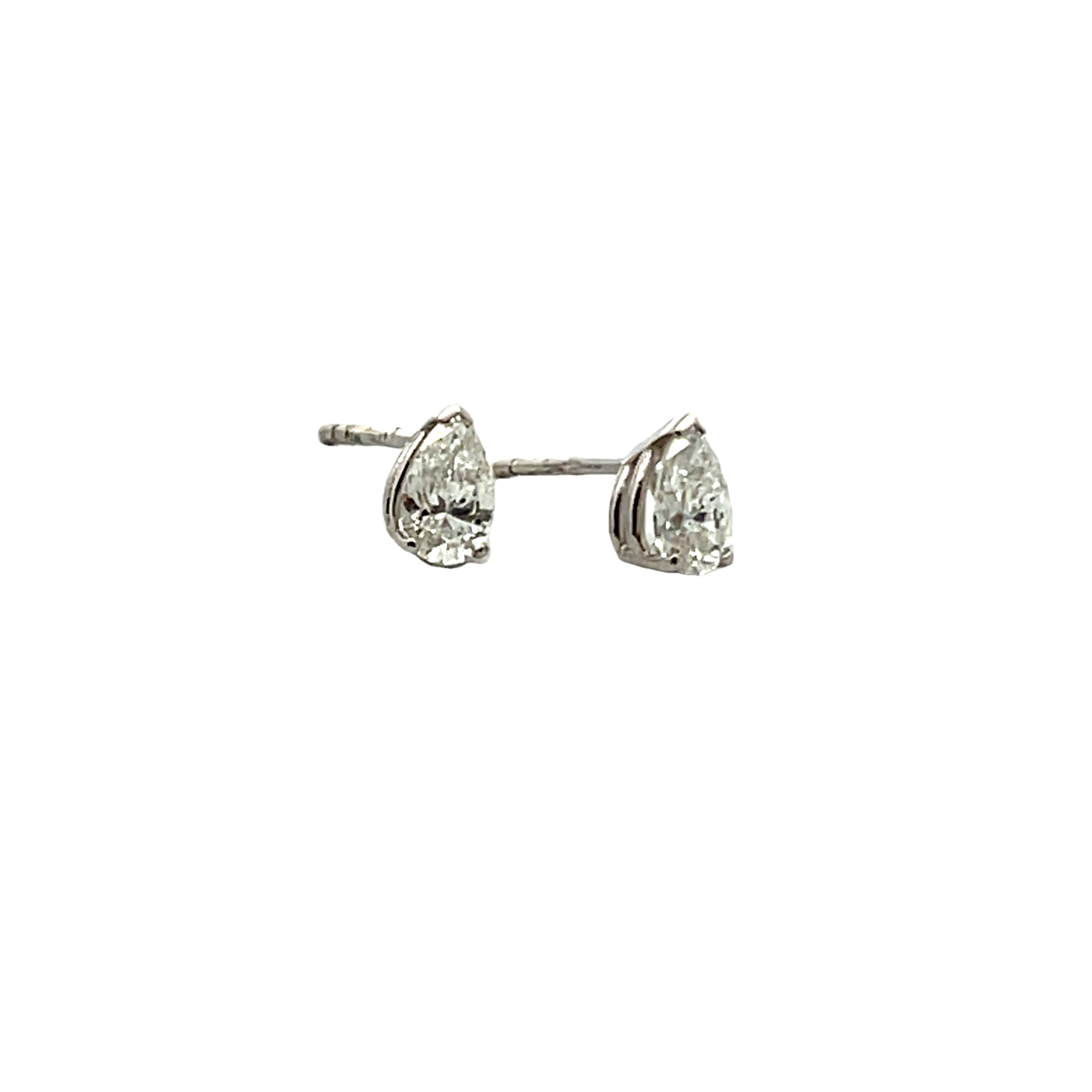 14k White Gold Diamond Stud Earrings