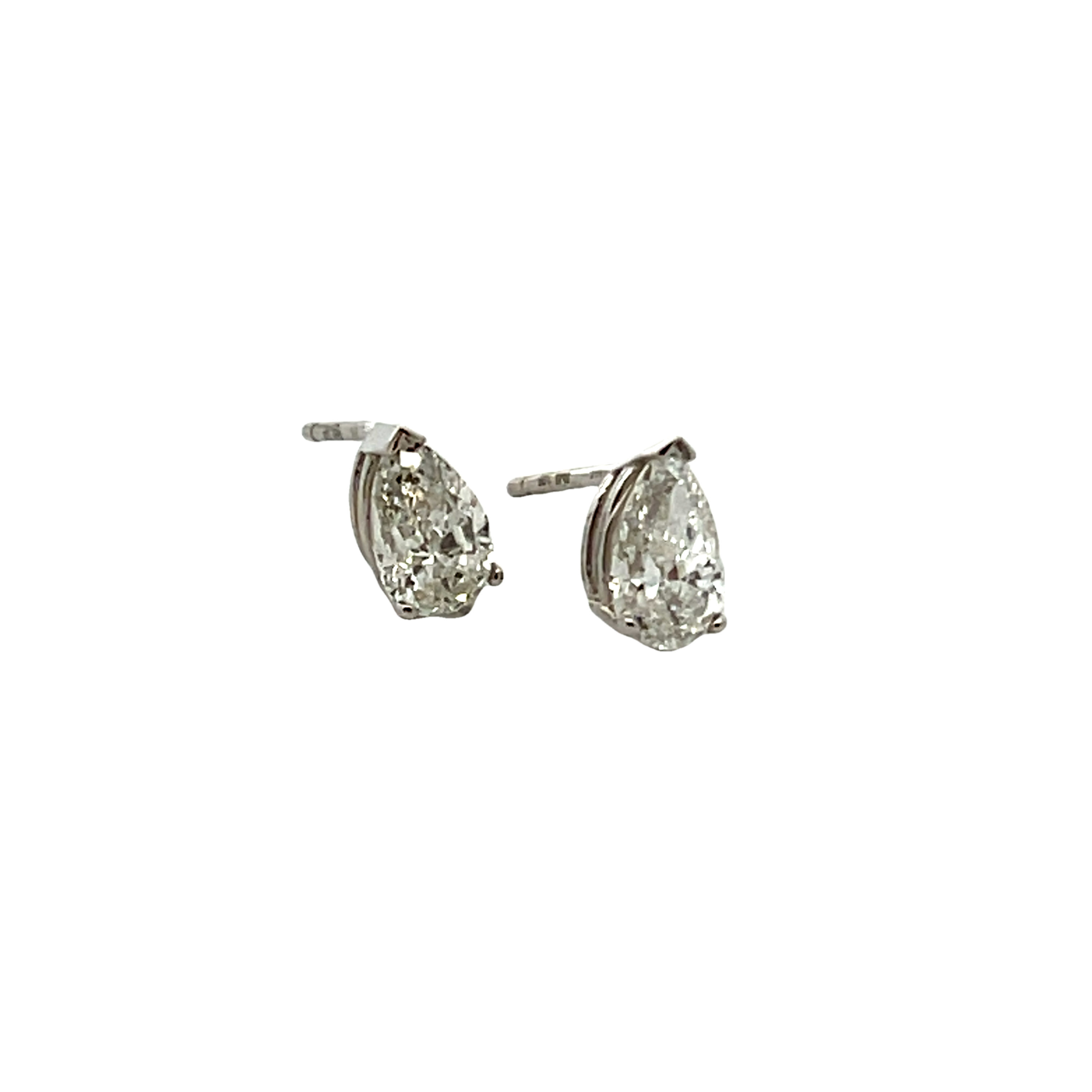 14k White Gold Diamond Stud Earrings