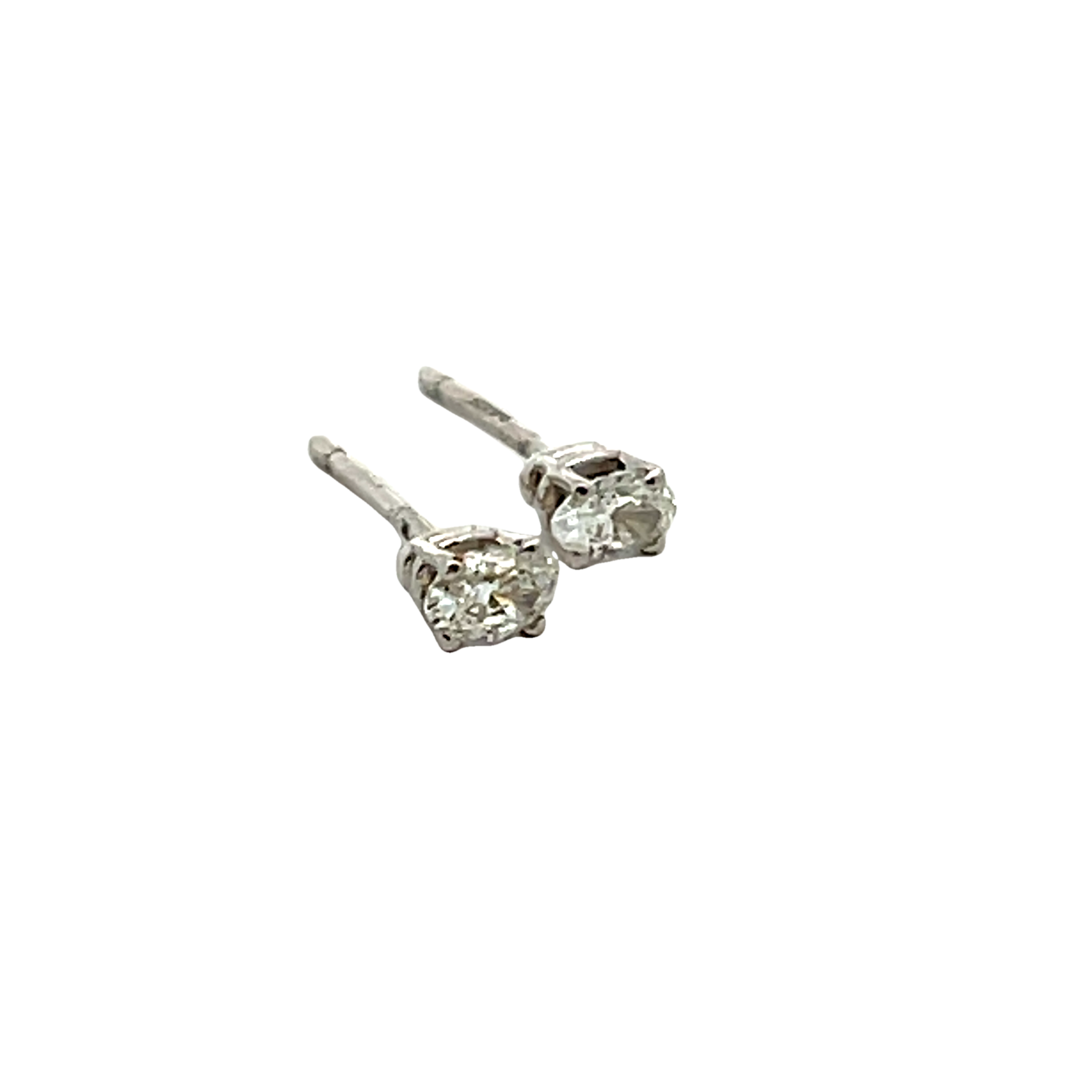 14k White Gold Diamond Stud Earrings