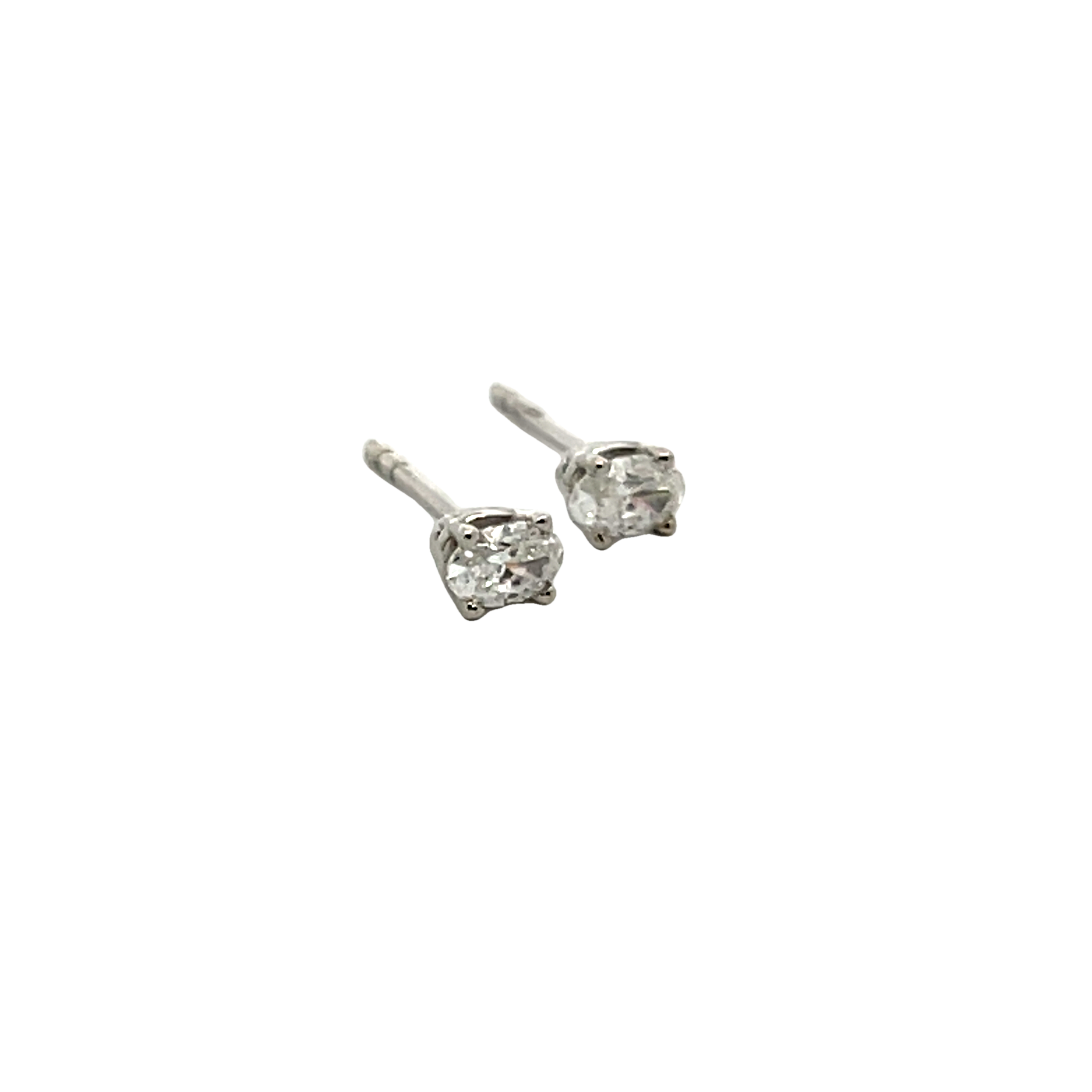 14k White Gold Diamond Stud Earrings