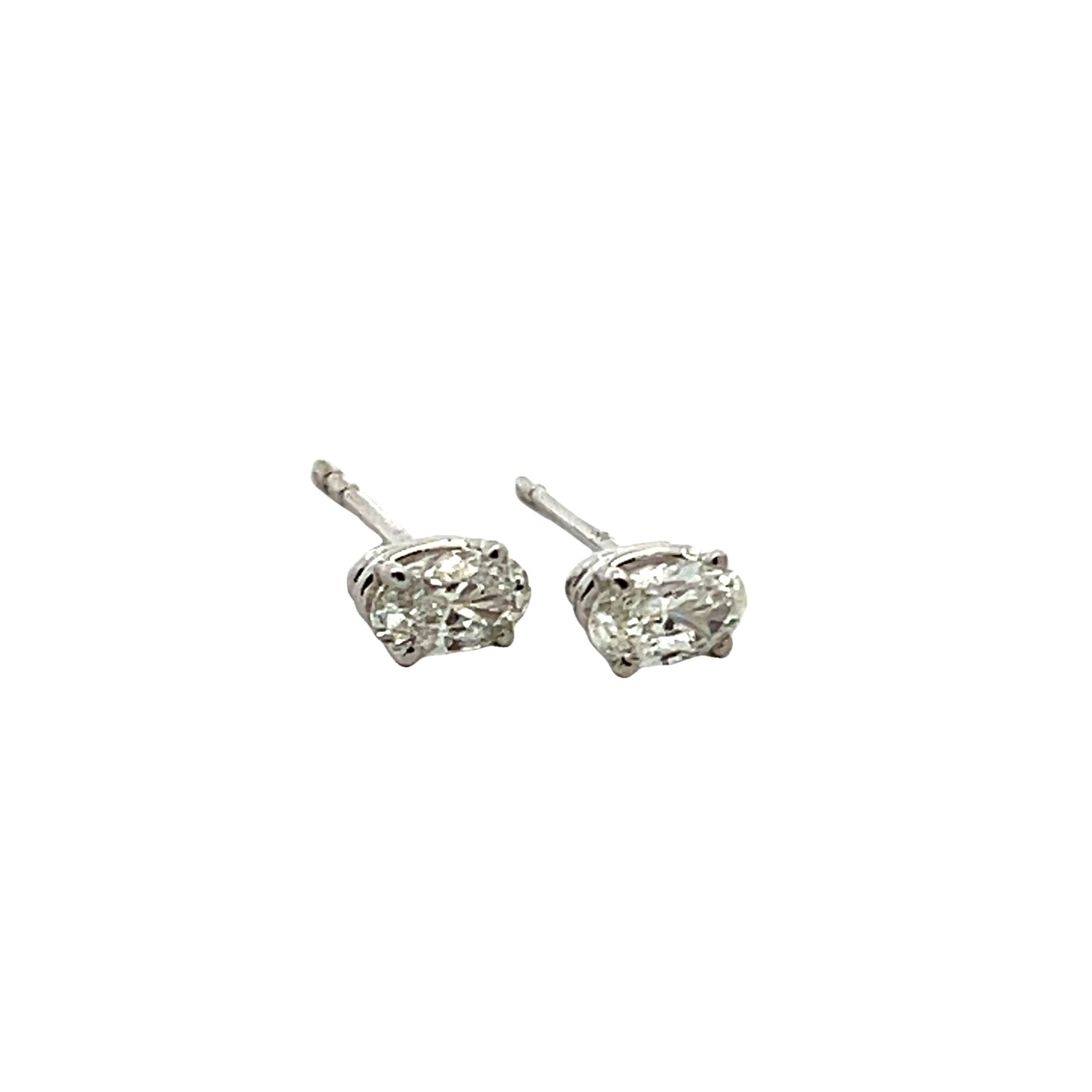 14k White Gold Diamond Stud Earrings