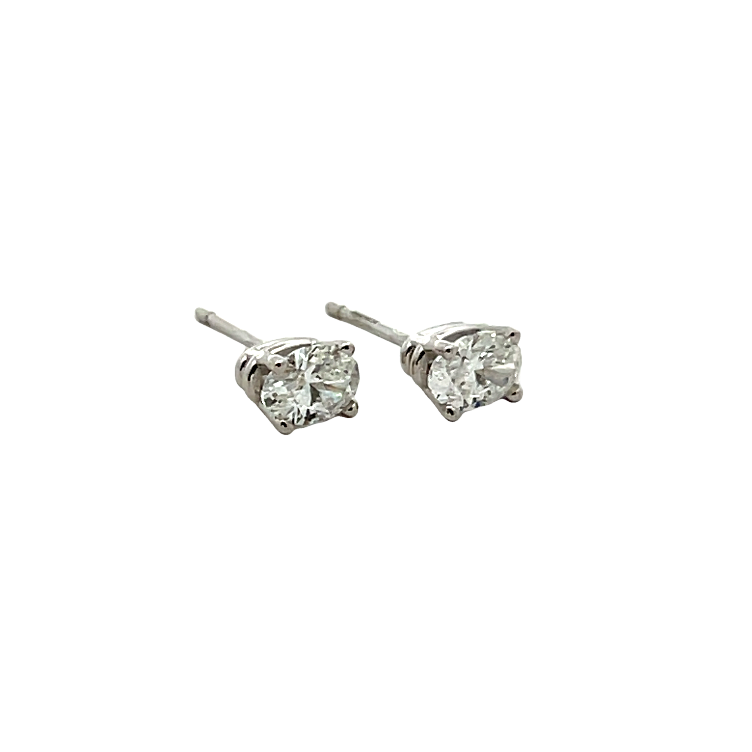 14k White Gold Diamond Stud Earrings