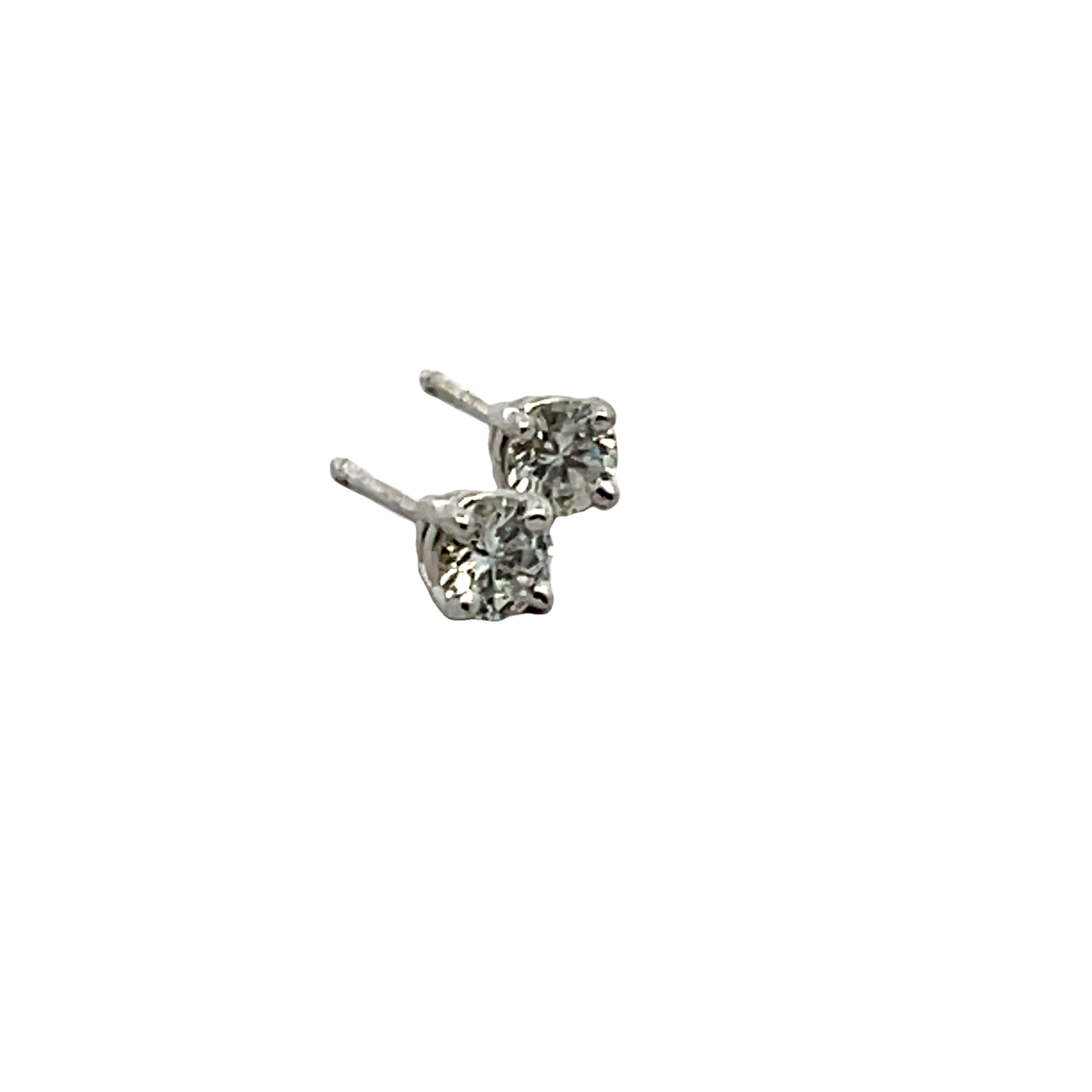 14k White Gold Diamond Stud Earrings