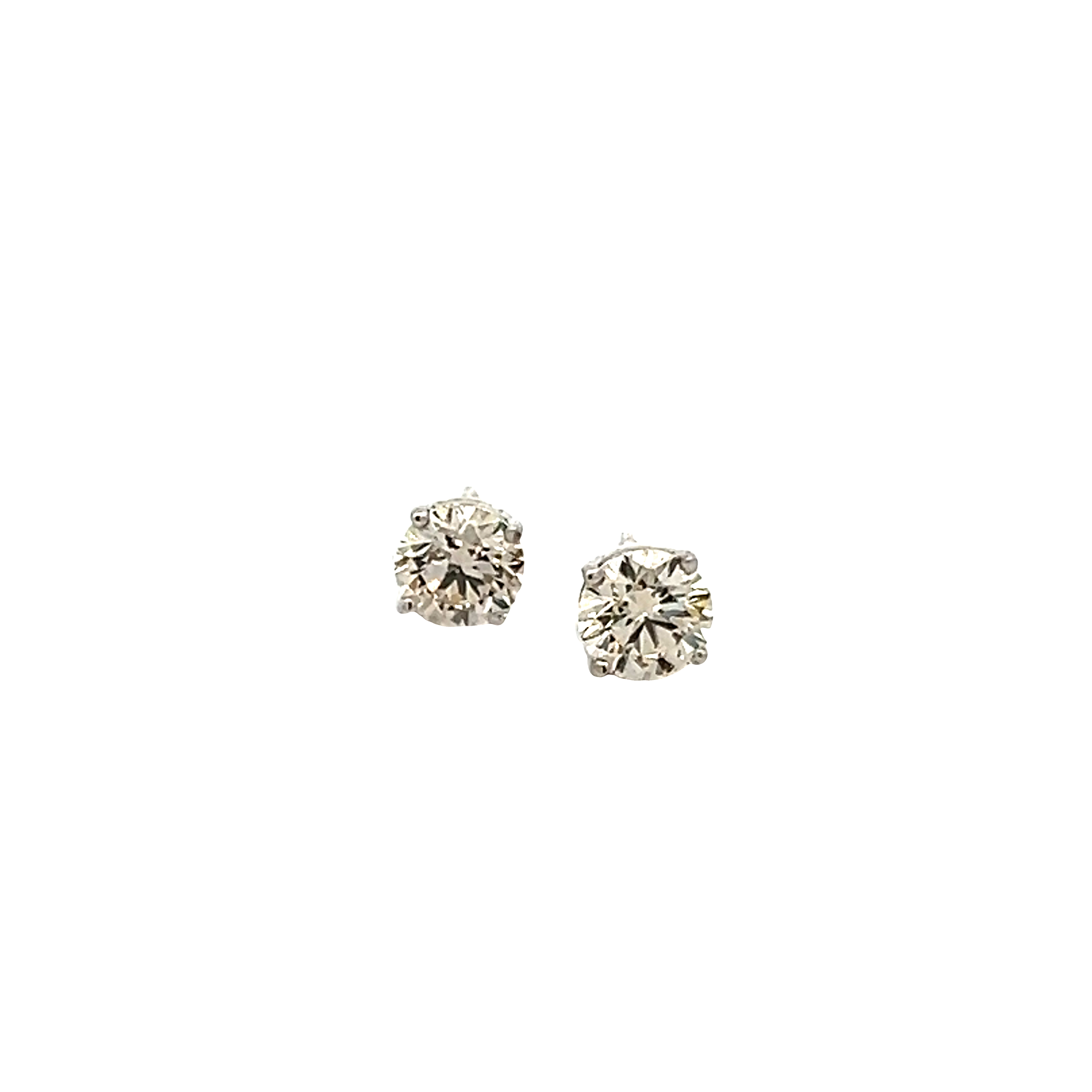 14k White Gold Diamond Studs