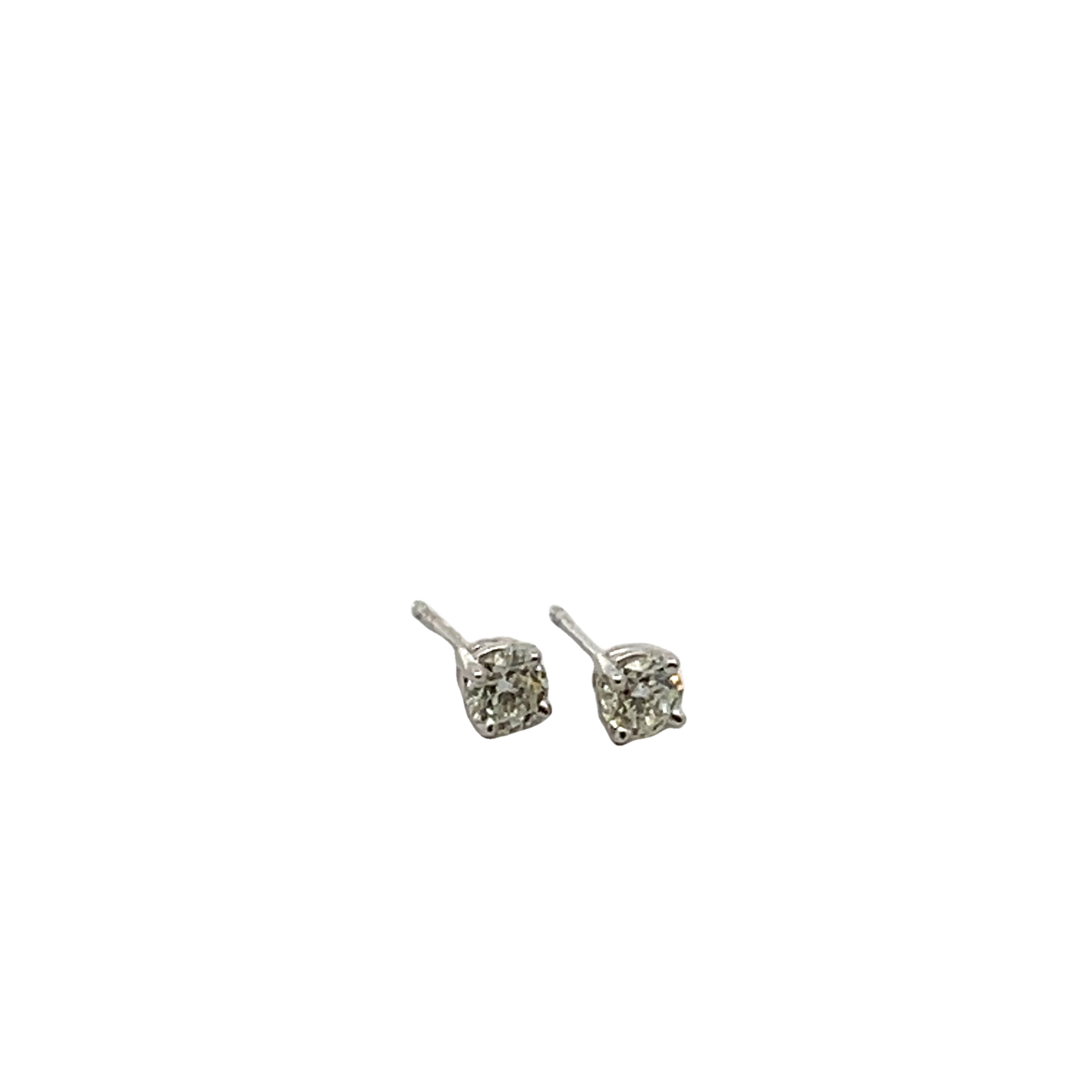 14k White Gold Diamond Stud Earrings