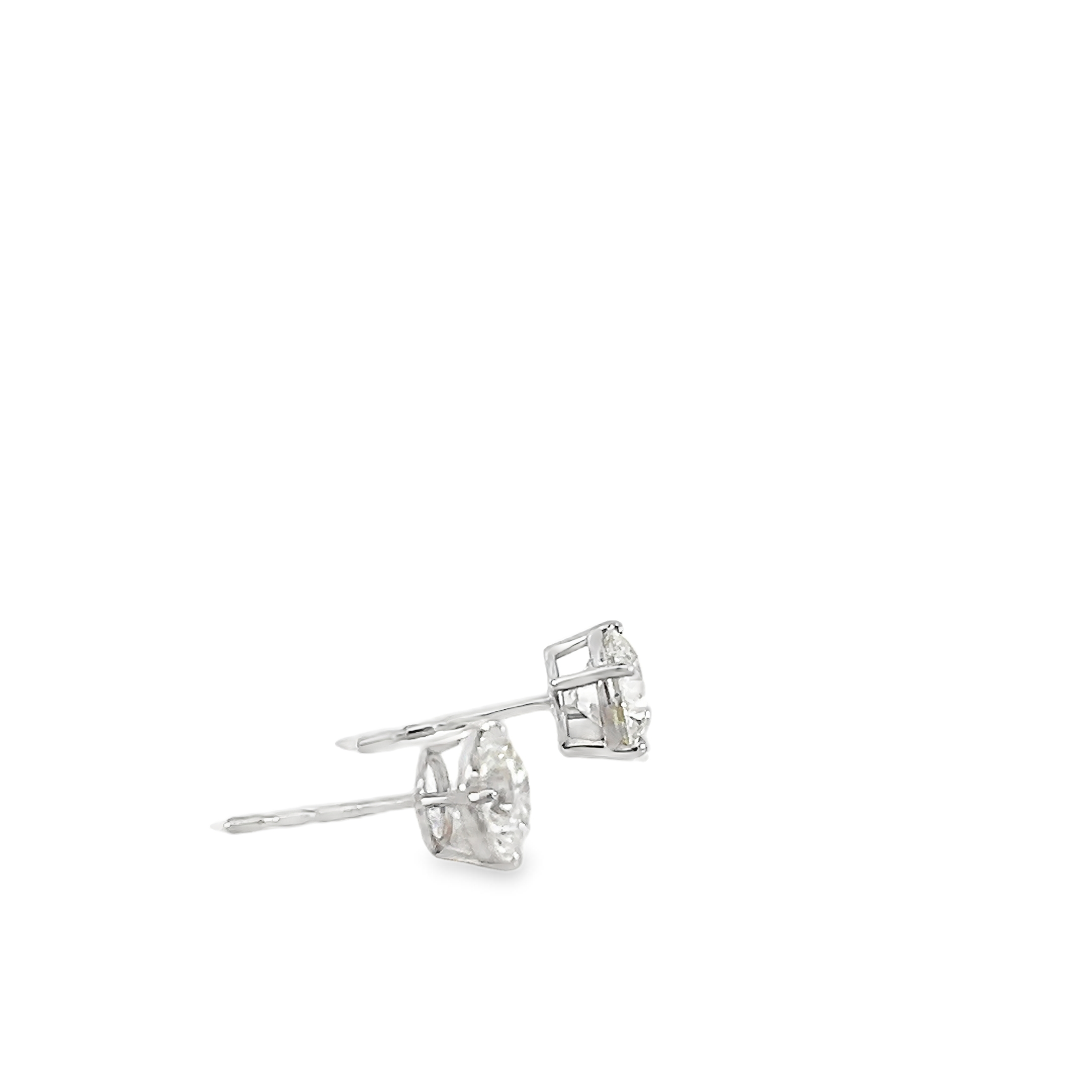 14k White Gold Diamond Stud Earrings