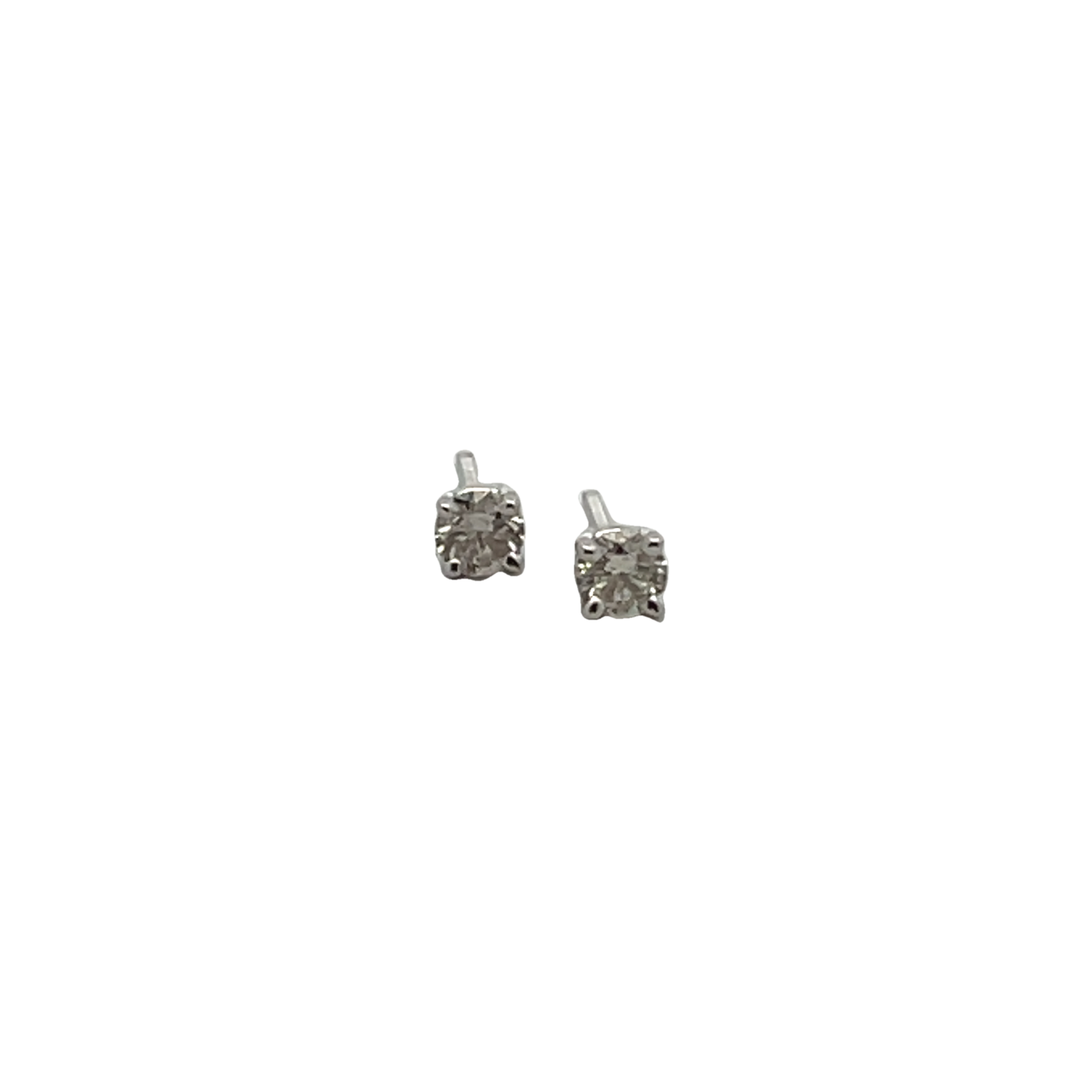 14k White Gold Diamond Stud Earrings