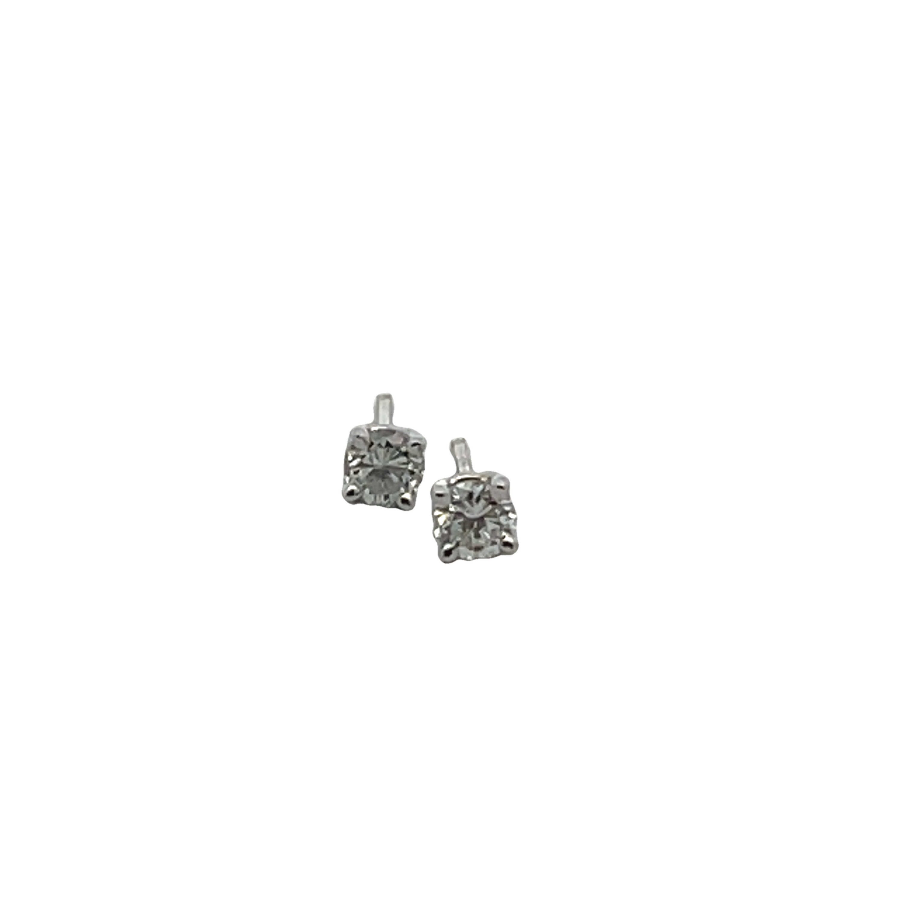 14k White Gold Diamond Stud Earrings