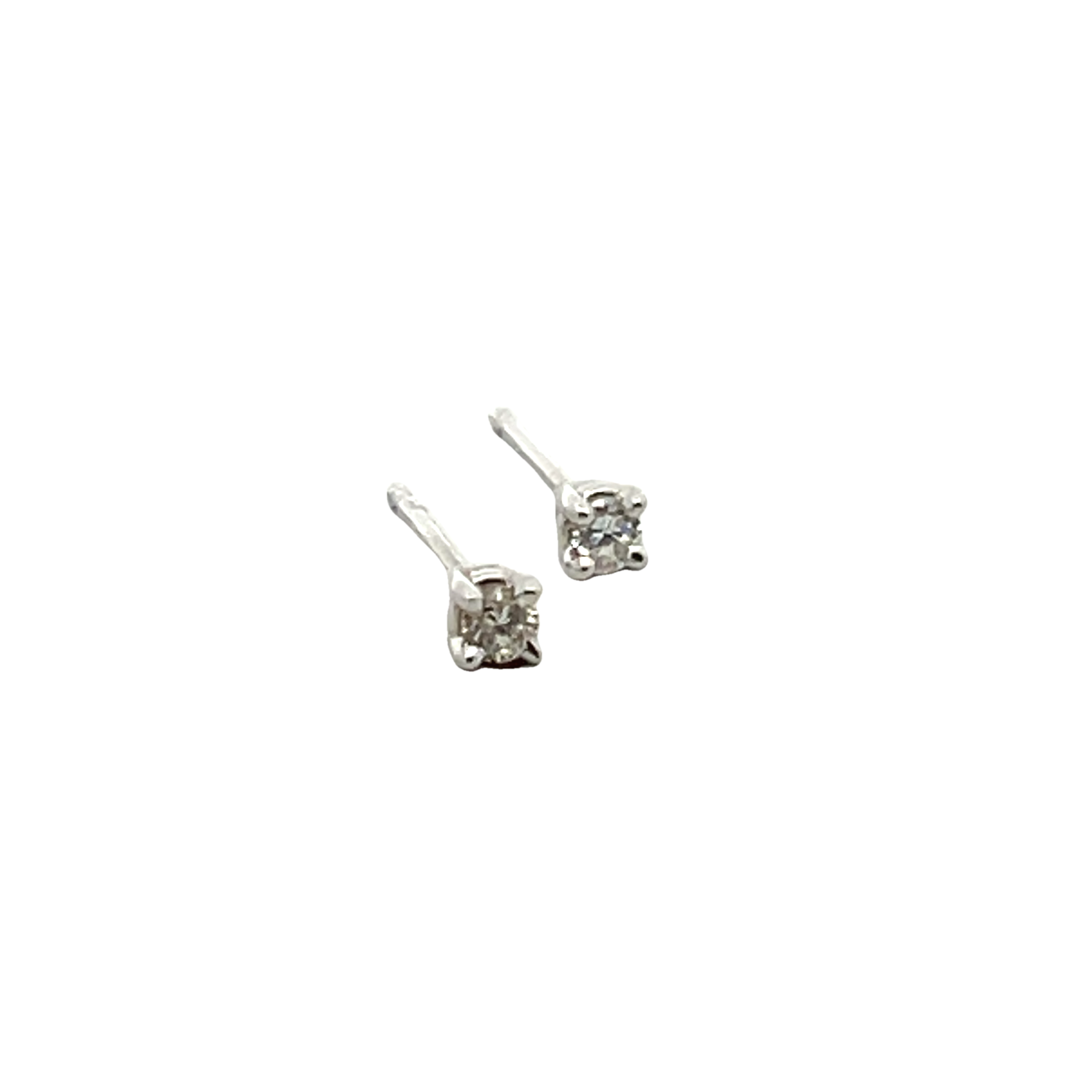 14k White Gold Diamond Stud Earrings