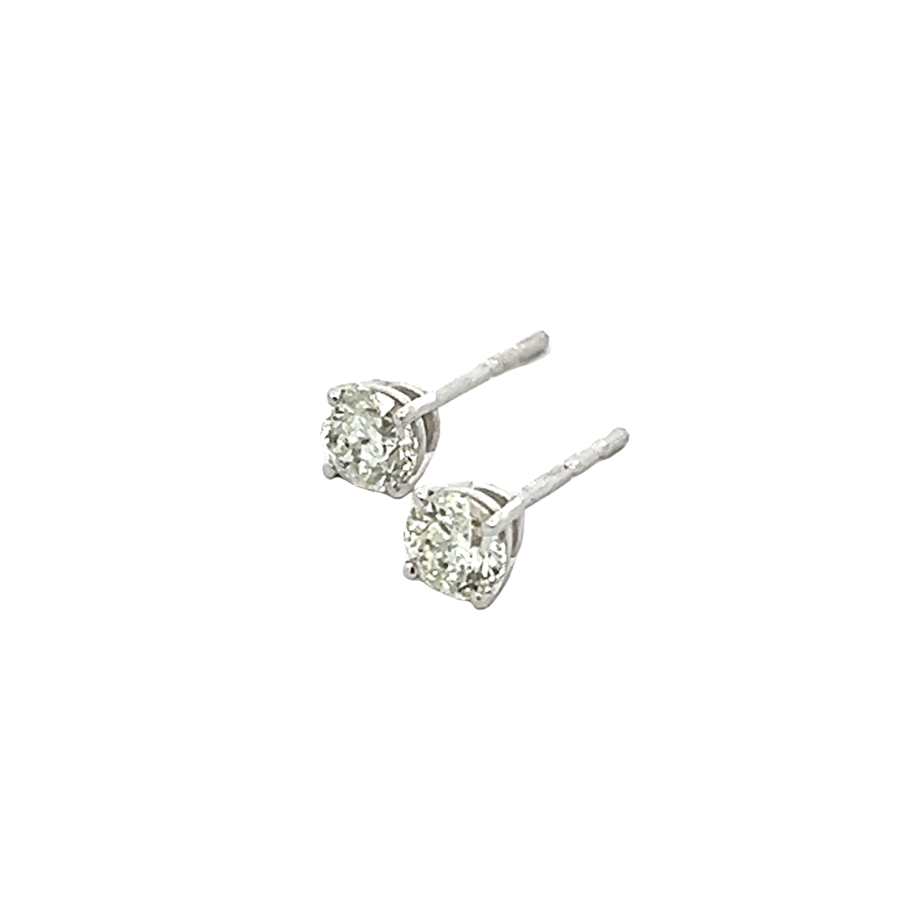 14k White Gold Diamond Studs