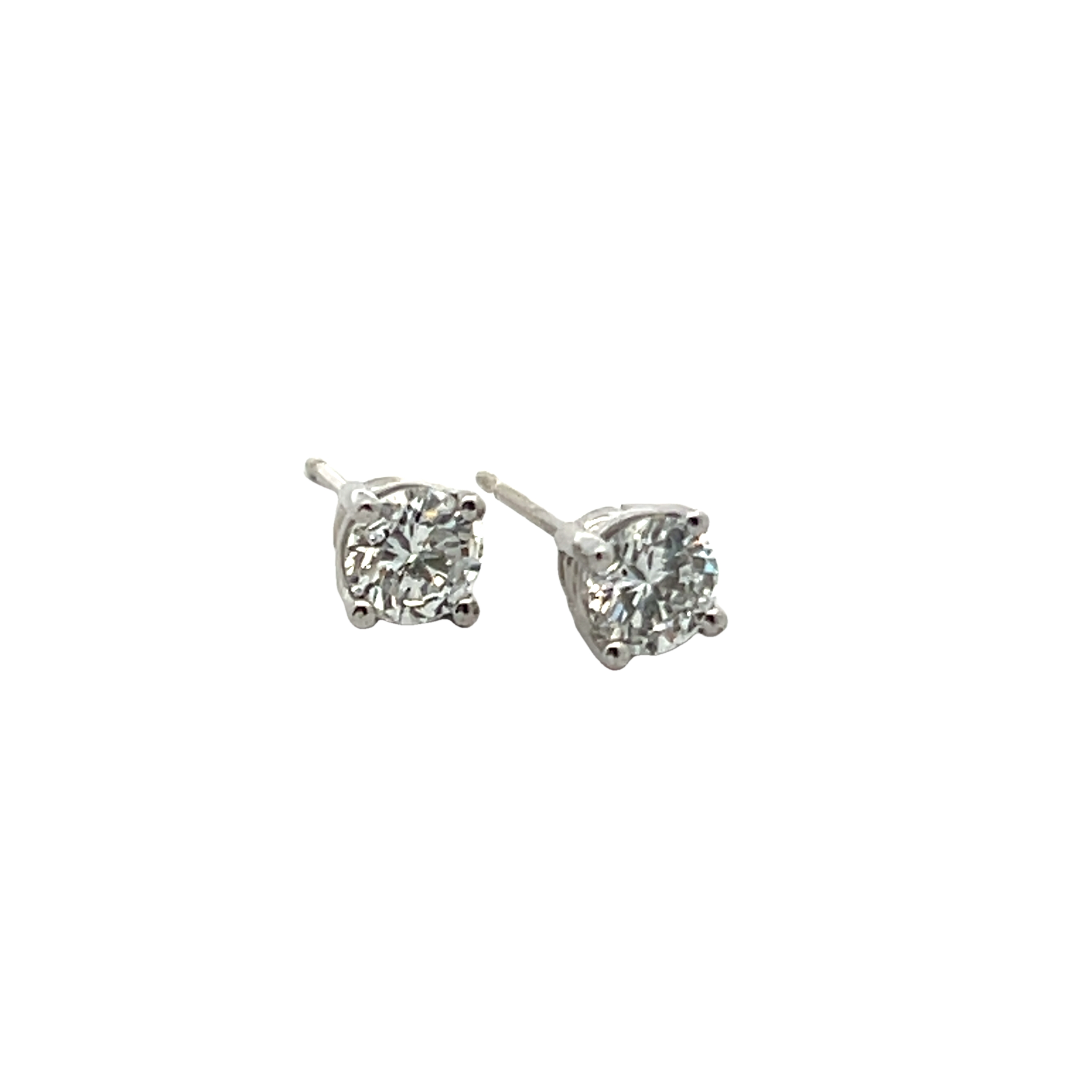 14k White Gold Diamond Stud Earrings