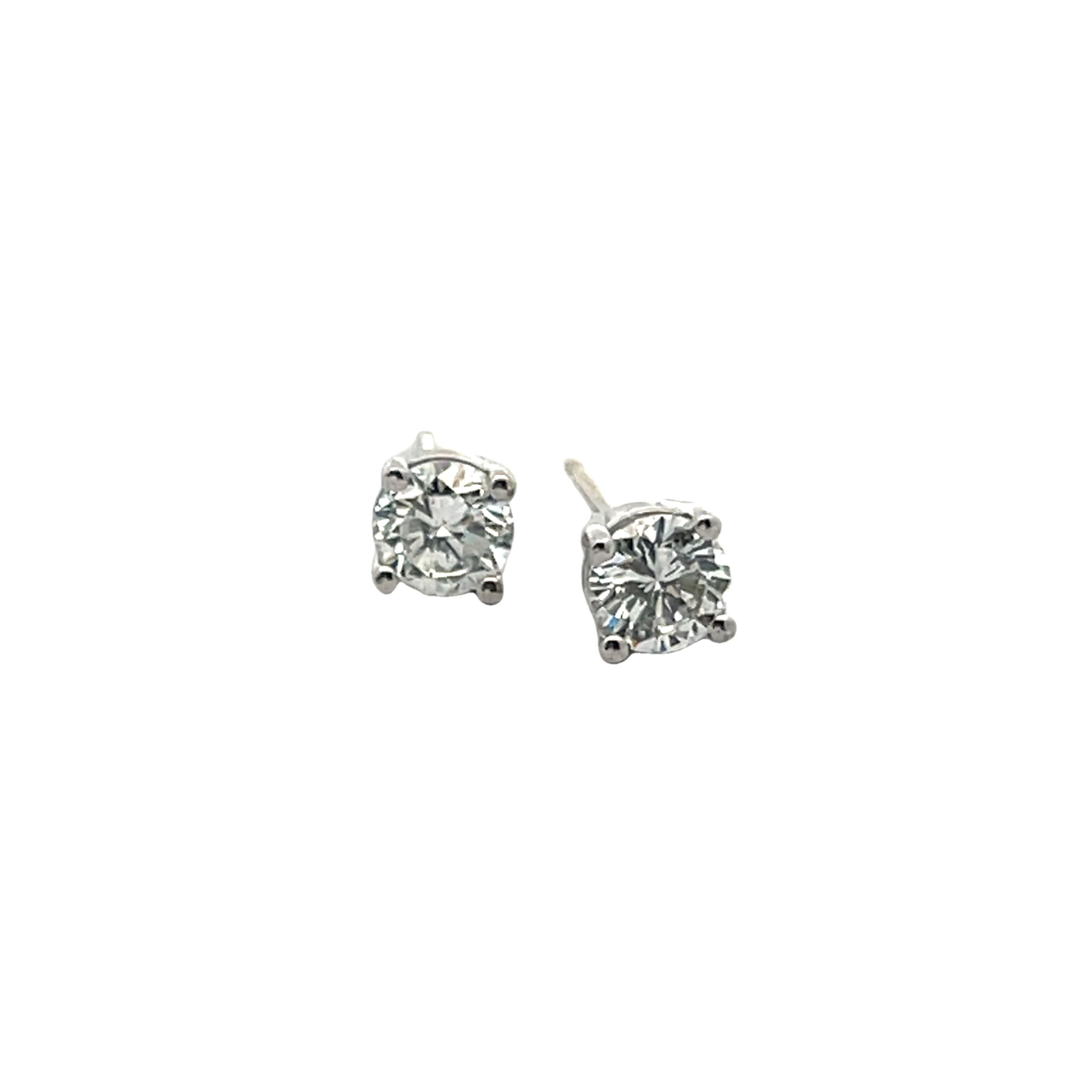 14k White Gold Diamond Stud Earrings