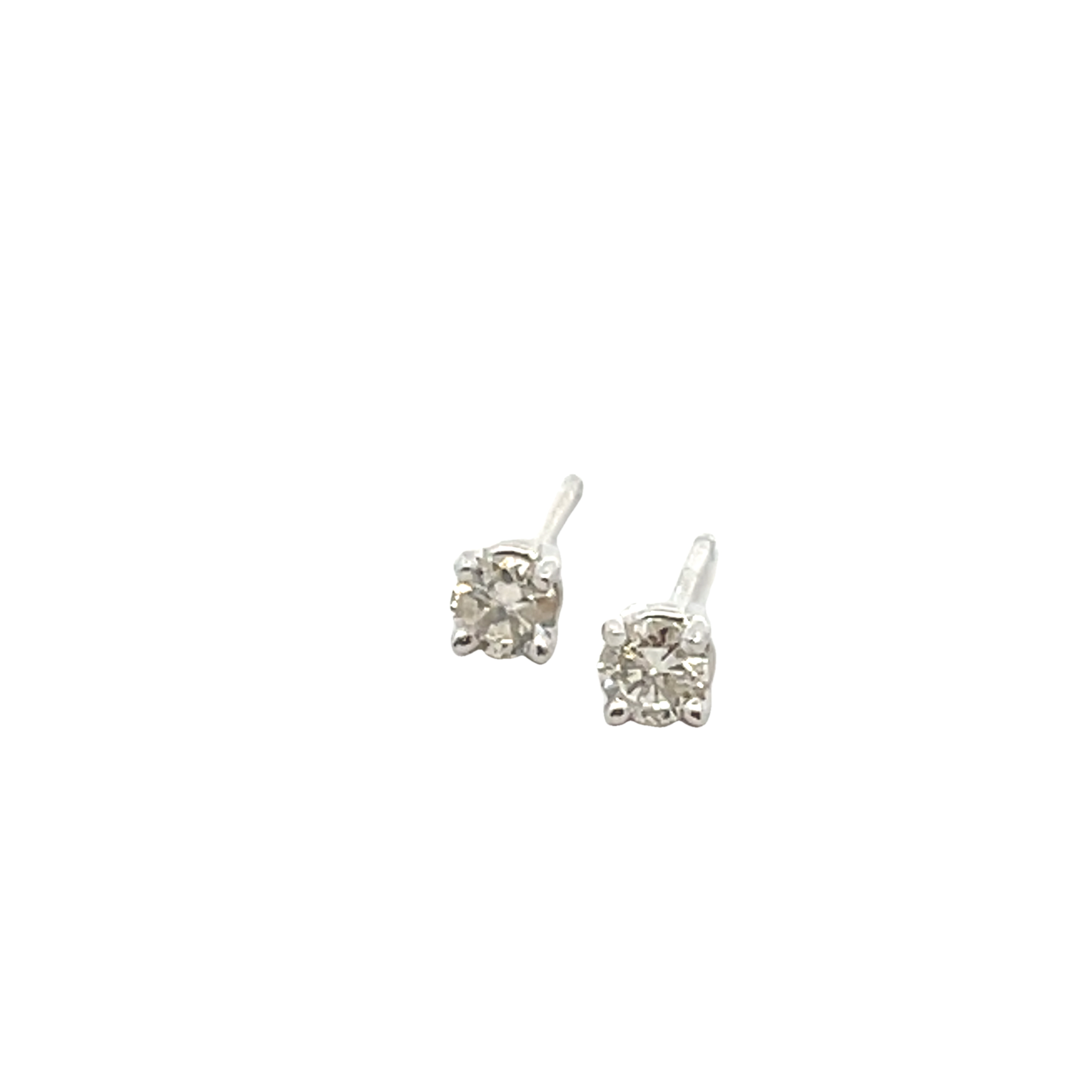 14k White Gold Diamond Stud Earrings