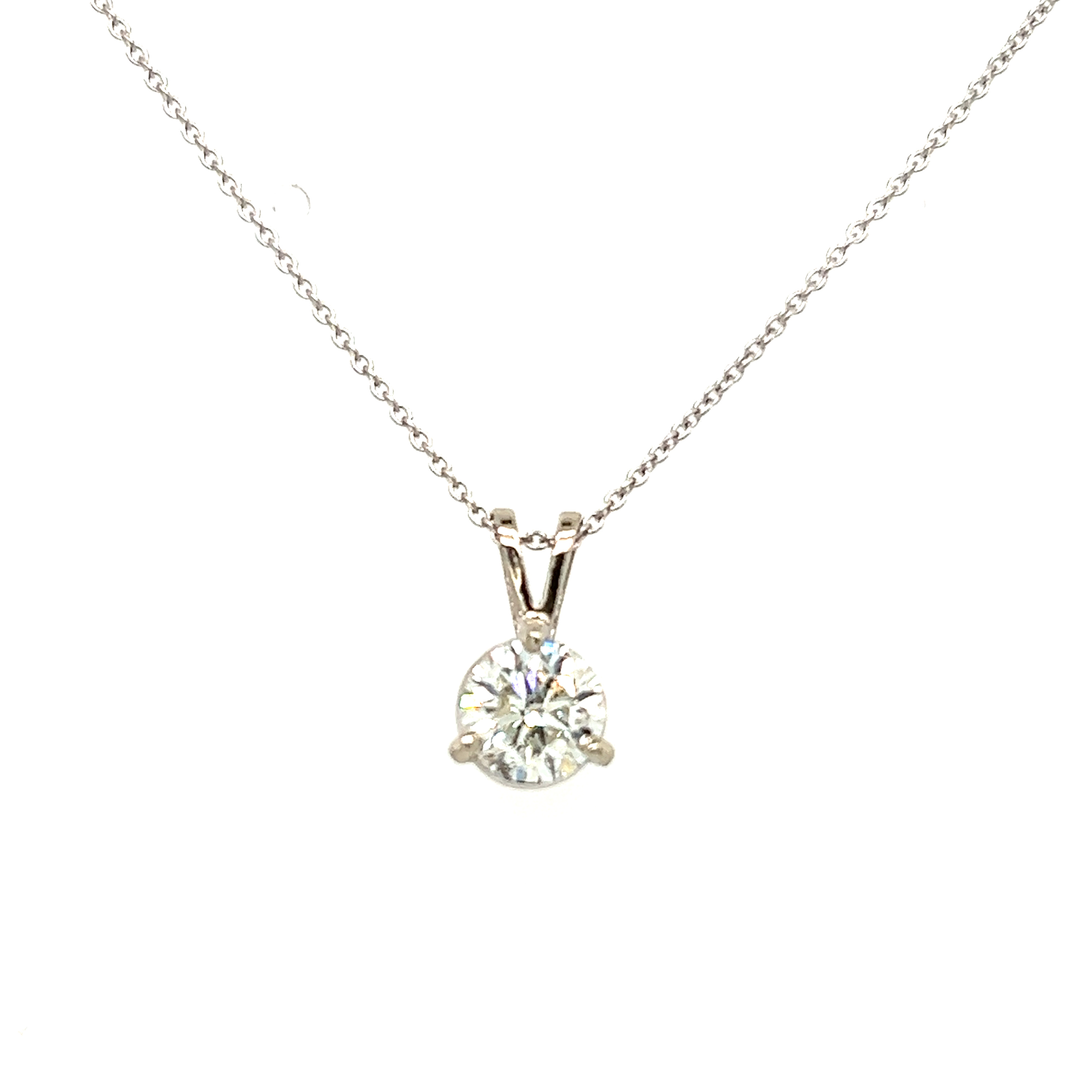 Diamond Halo Pendant Necklace 14K White Gold (0.25ct)