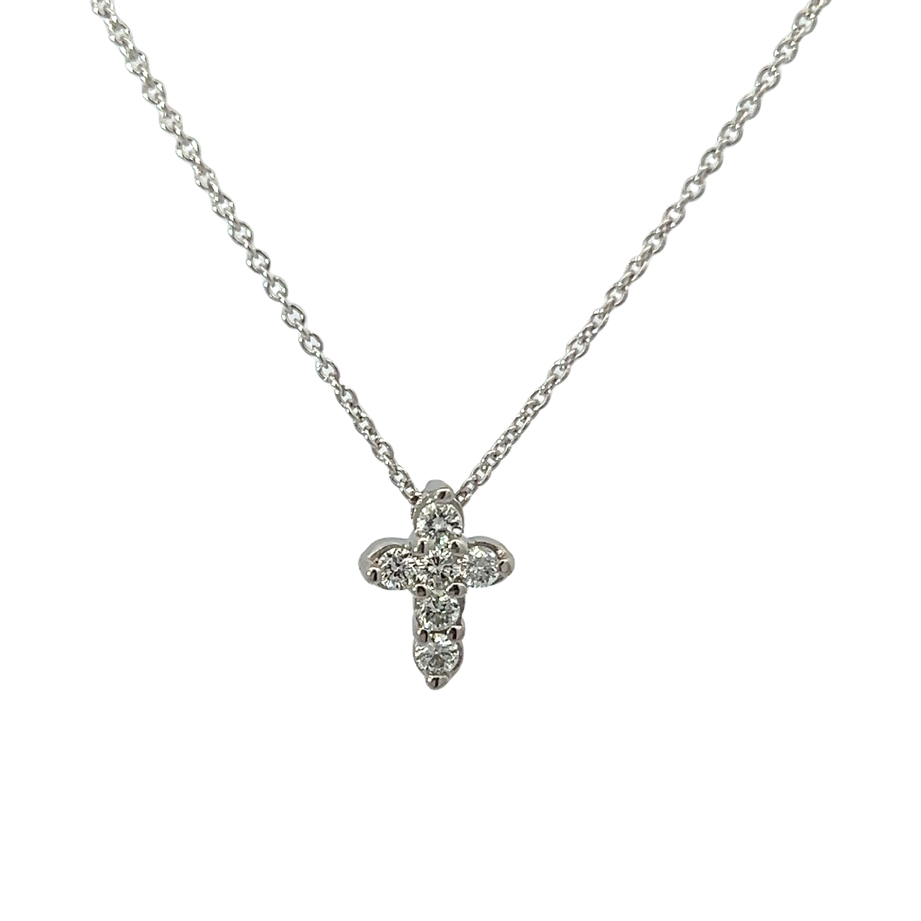 14k White Gold Cross Pendant