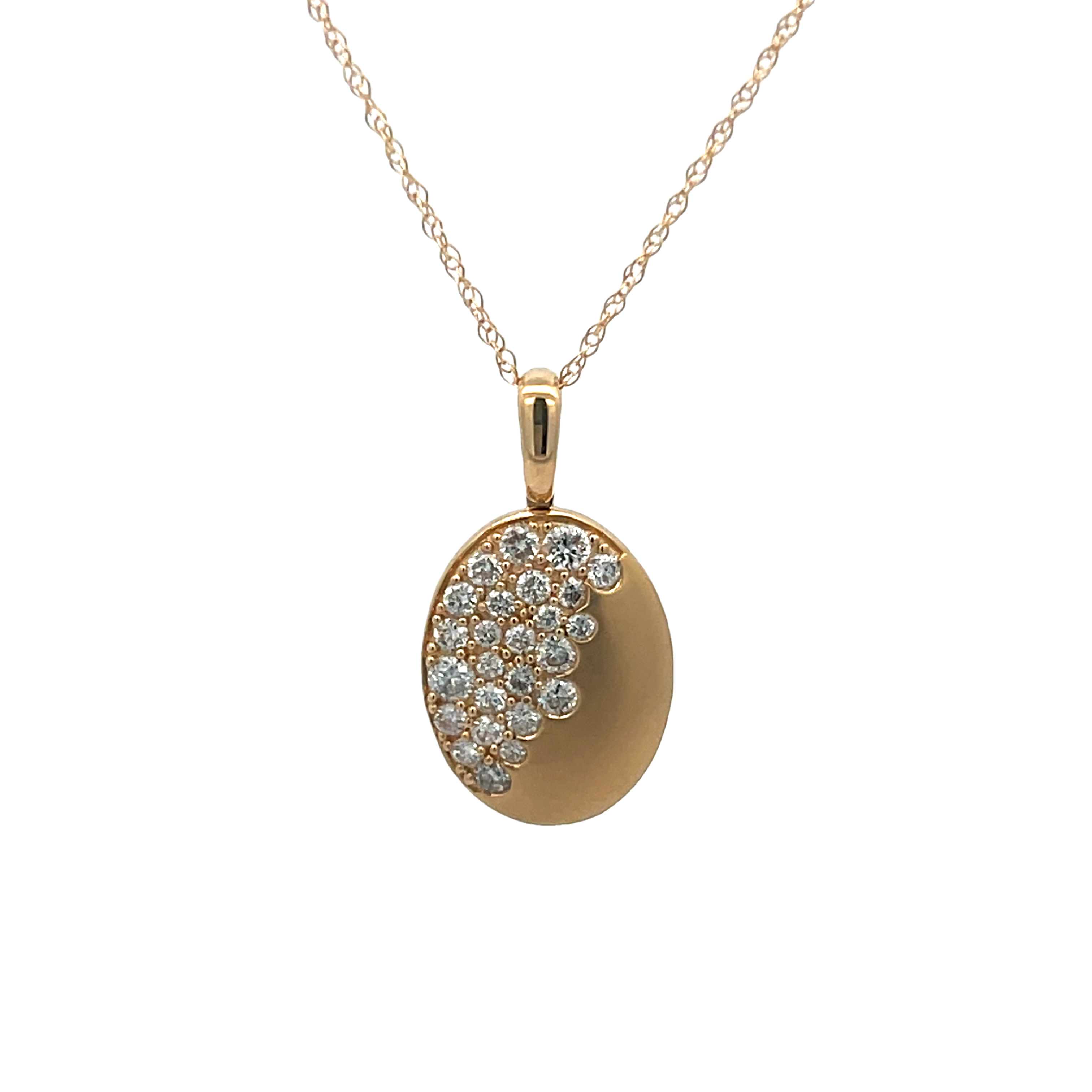 14k Yellow Gold Diamond Pendant Necklace