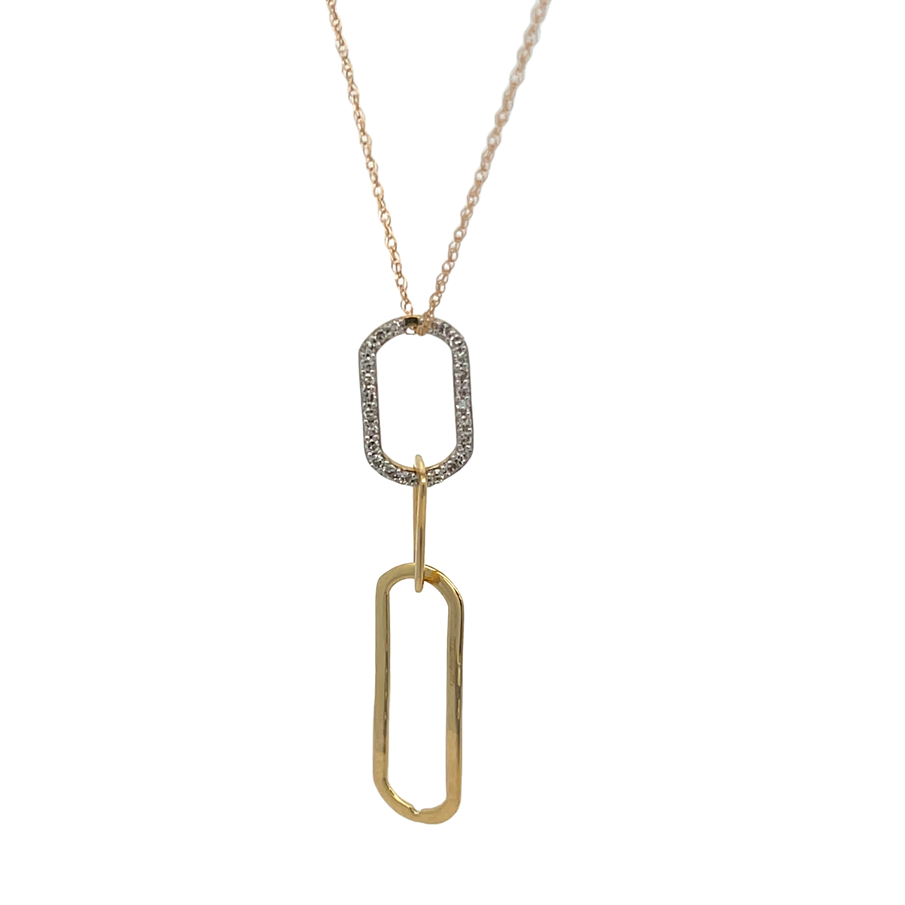 14k Yellow Gold Diamond Pendant Necklace