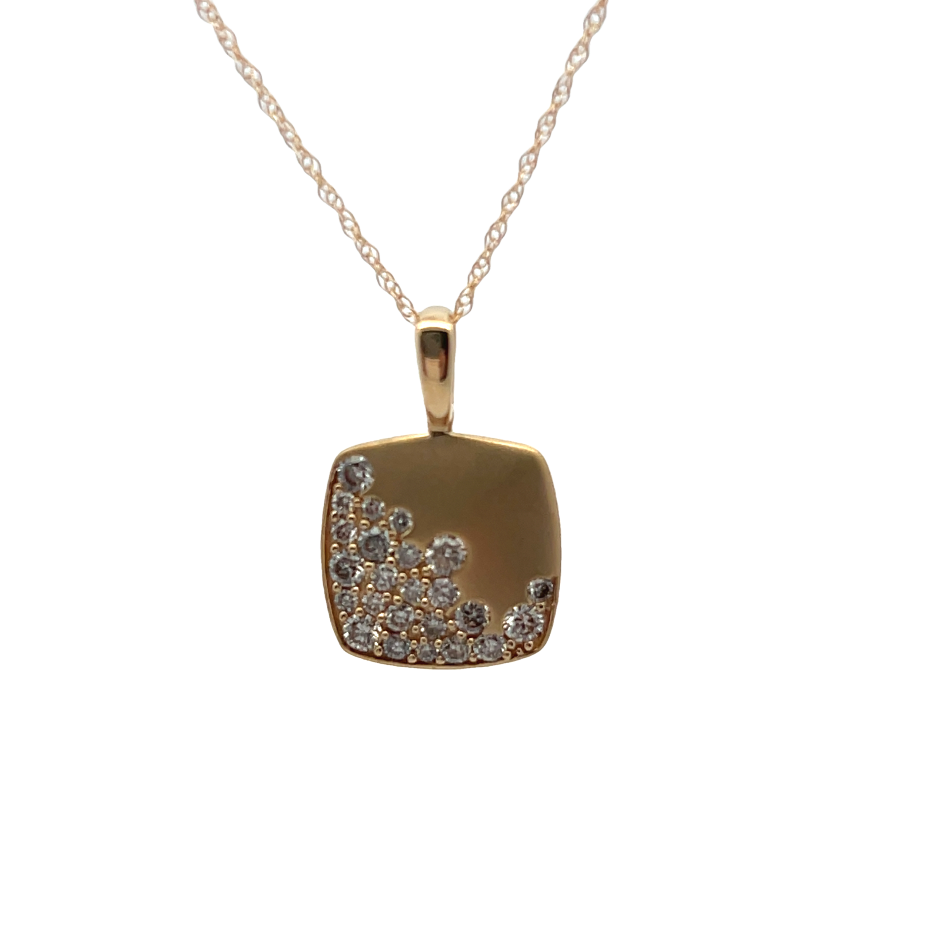 14k Yellow Gold Diamond Pendant