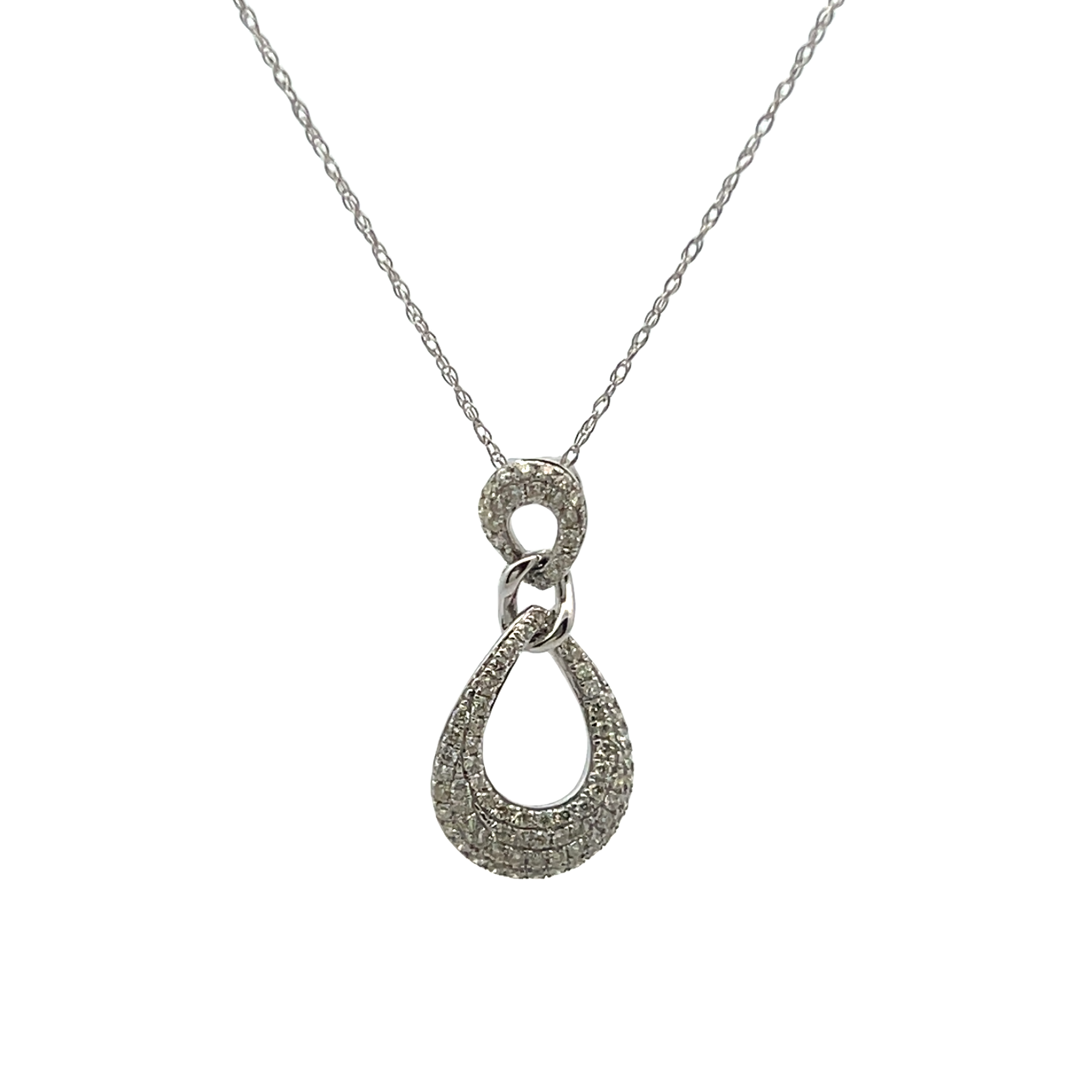 14k White Gold Diamond Pendant