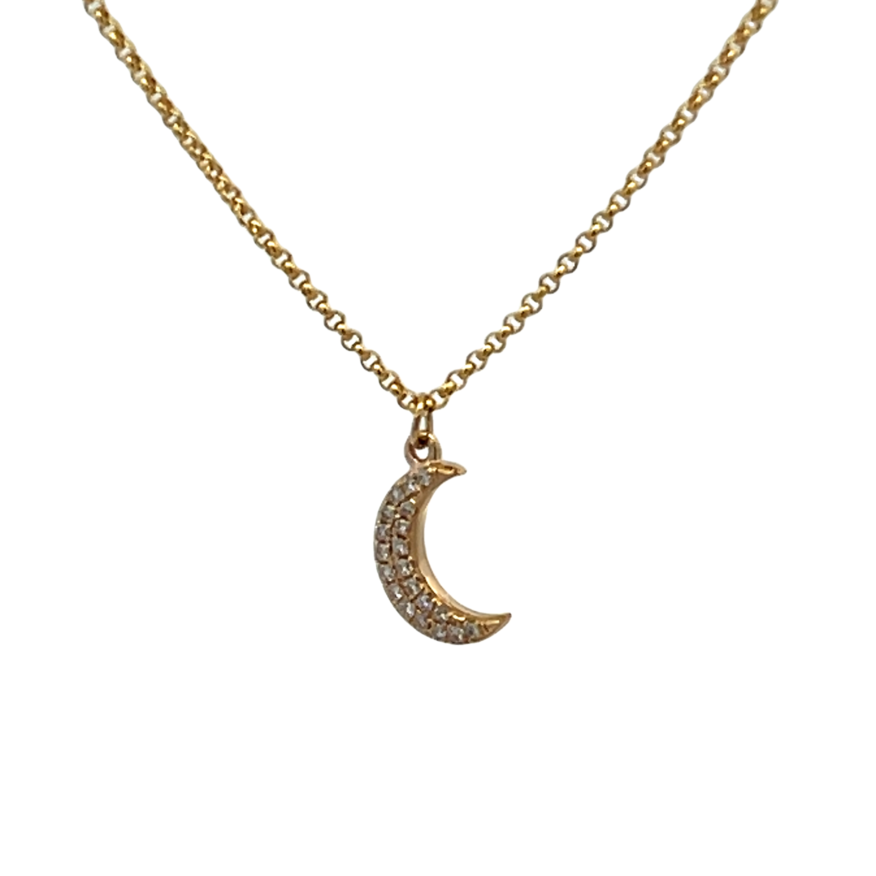 14k Yellow Gold Moon Pendant