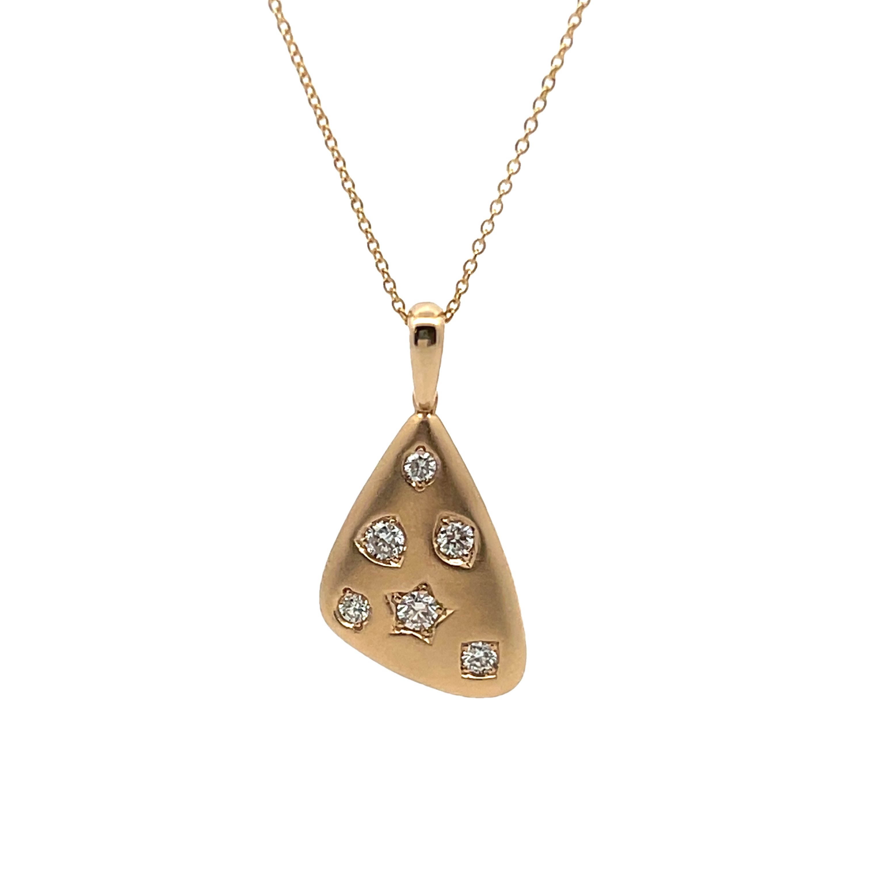 14k Yellow Gold Diamond Pendant